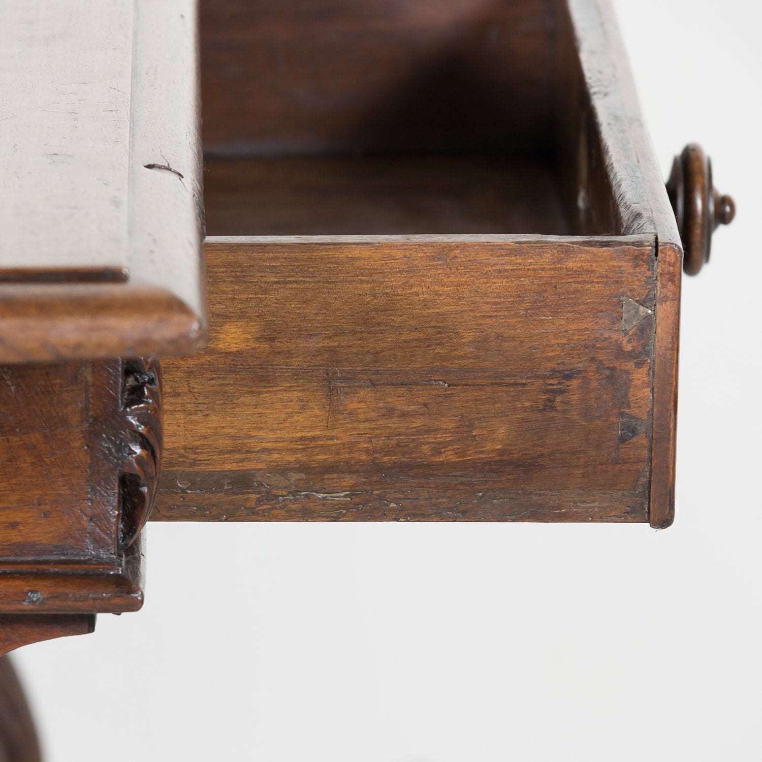 Early 19th Century Italian Baroque Style Walnut Fratino Console Table or Desk with Drawers