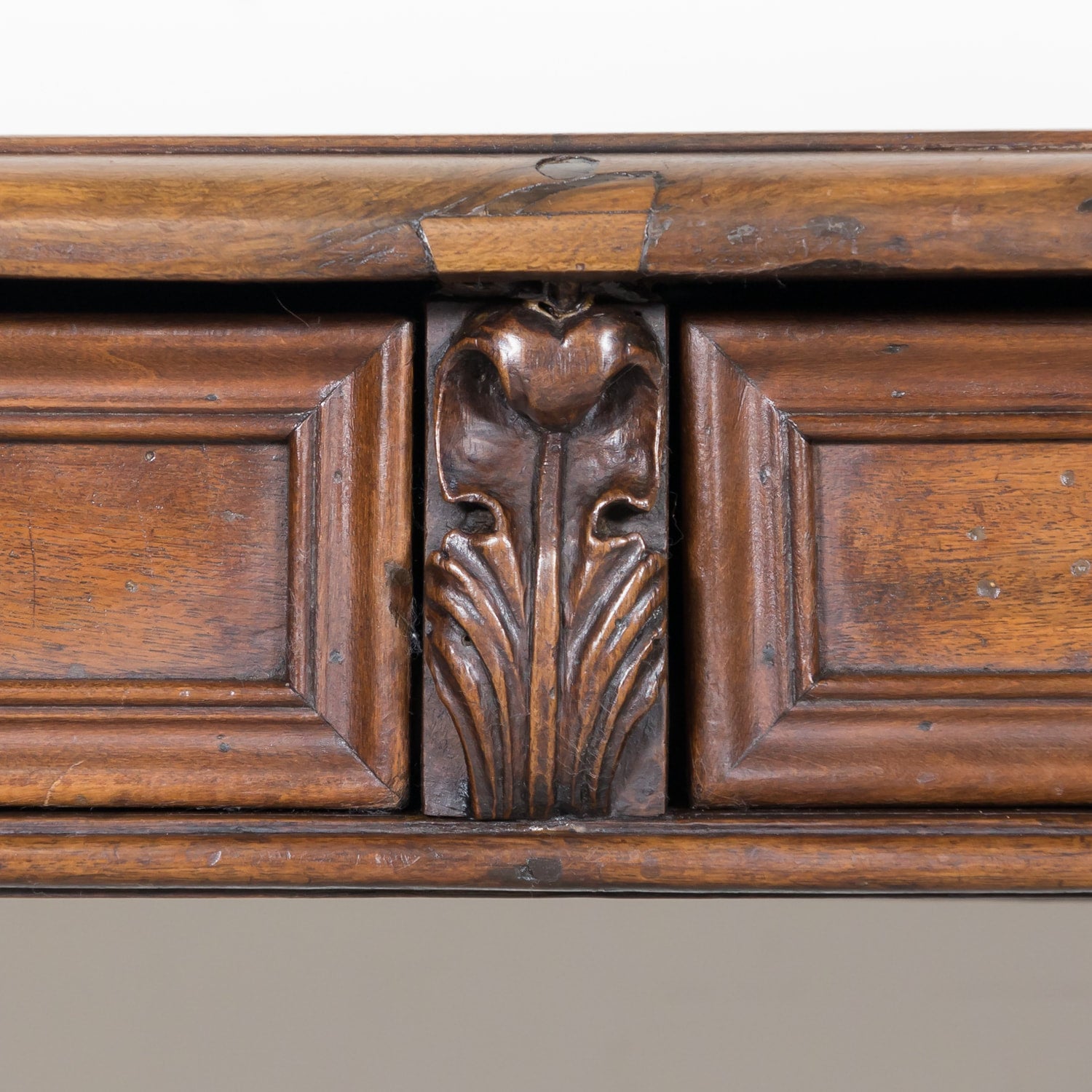 Early 19th Century Italian Baroque Style Walnut Fratino Console Table or Desk with Drawers