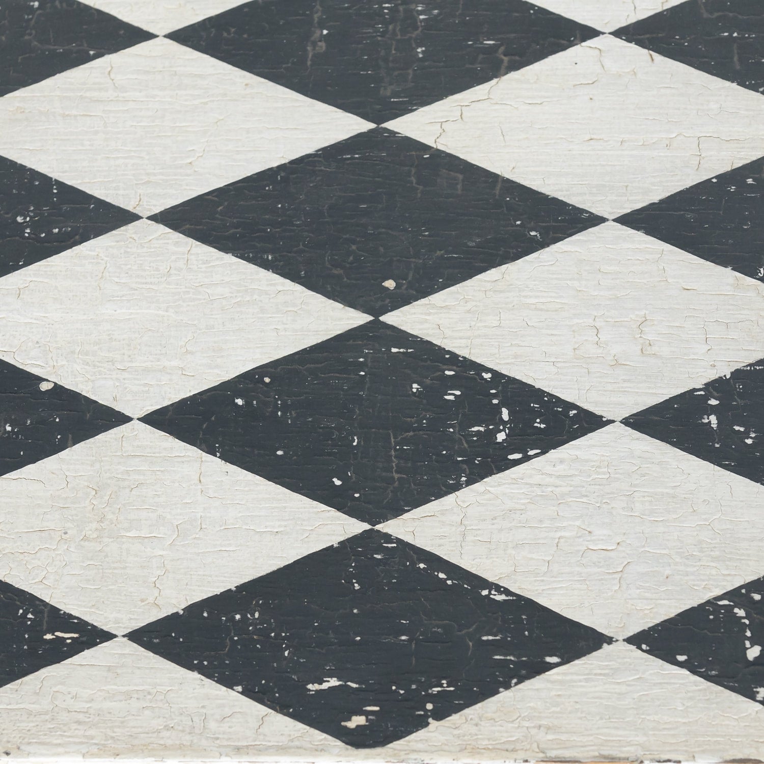 Pair of 19th Century French Louis XVI Style Black and White Harlequin Pattern Painted Commodes 