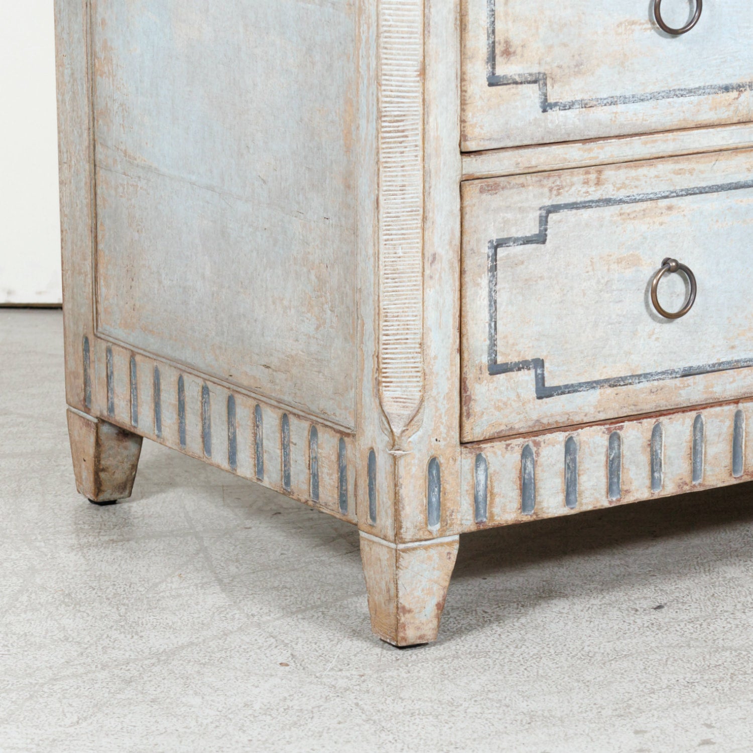 19th Century French Louis XVI Style Painted Three-Drawer Neoclassical Commode
