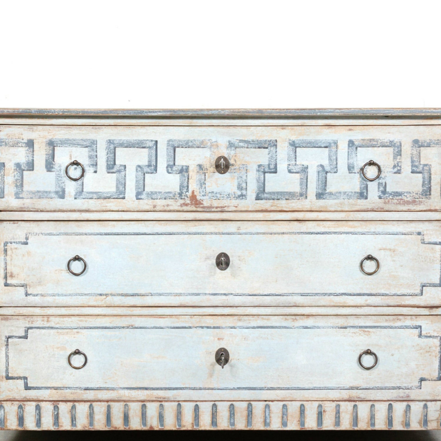 19th Century French Louis XVI Style Painted Three-Drawer Neoclassical Commode