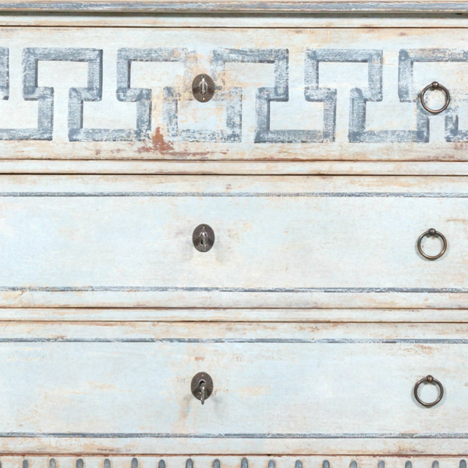 19th Century French Louis XVI Style Painted Three-Drawer Neoclassical Commode