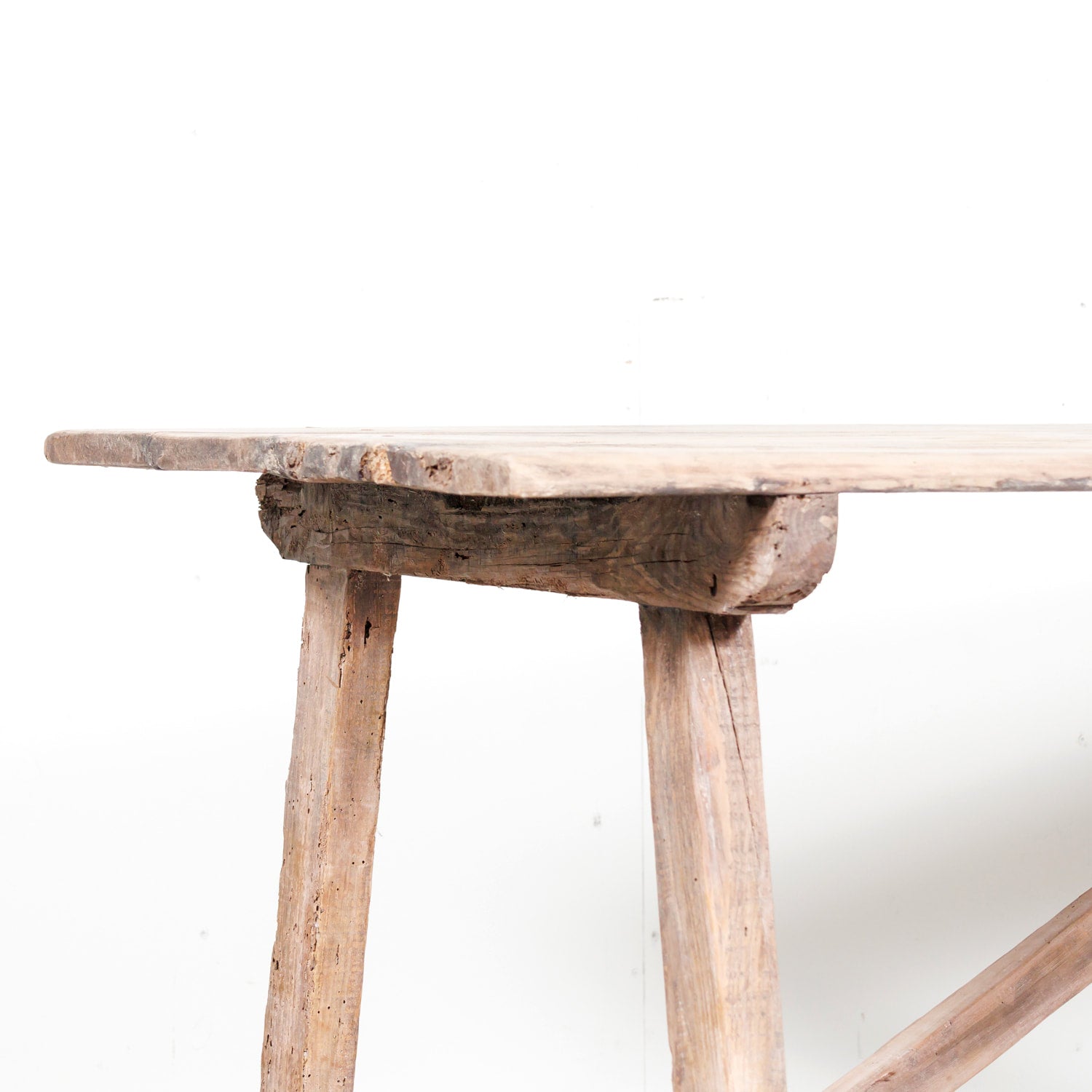 Early 19th Century Primitive Spanish Catalan Console or Trestle Dining Table
