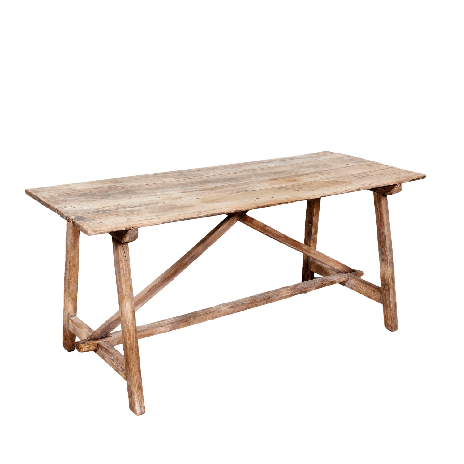 Early 19th Century Primitive Spanish Catalan Console or Trestle Dining Table