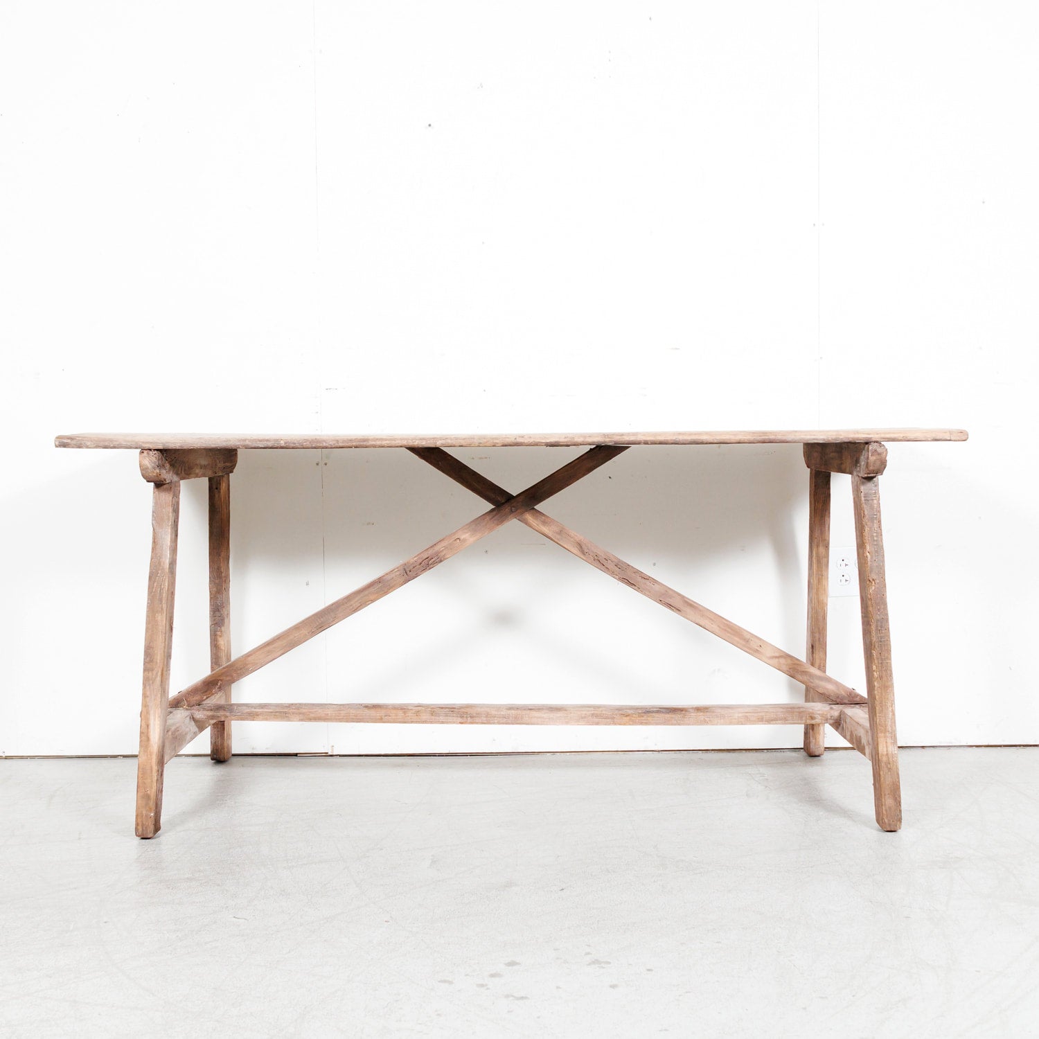 Early 19th Century Primitive Spanish Catalan Console or Trestle Dining Table