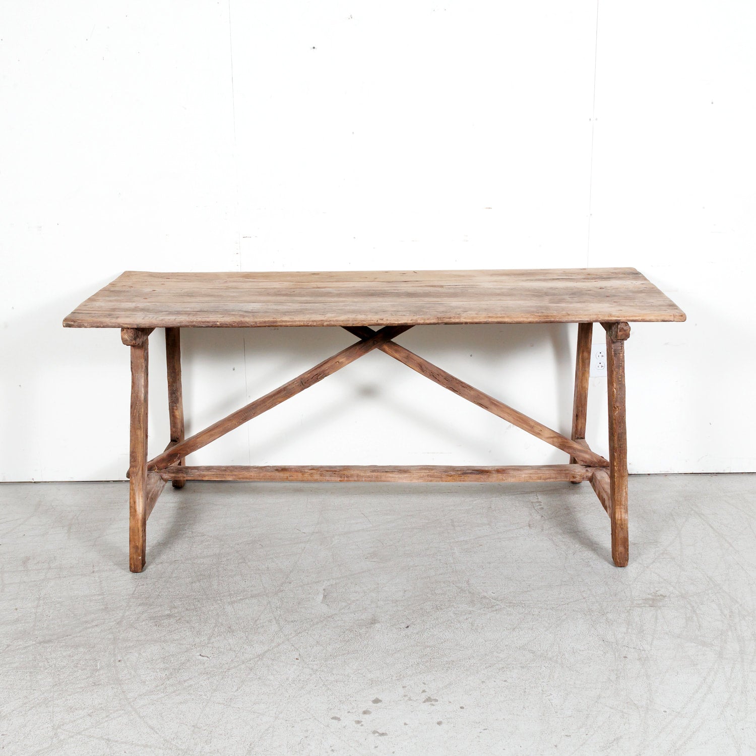 Early 19th Century Primitive Spanish Catalan Console or Trestle Dining Table