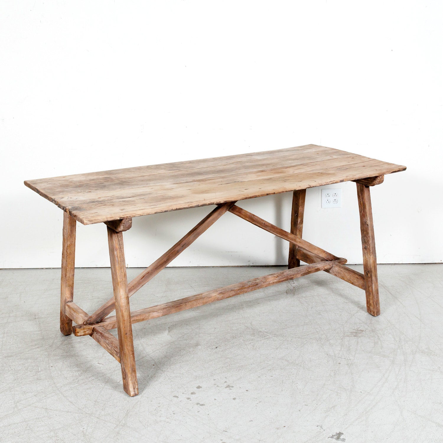 Early 19th Century Primitive Spanish Catalan Console or Trestle Dining Table