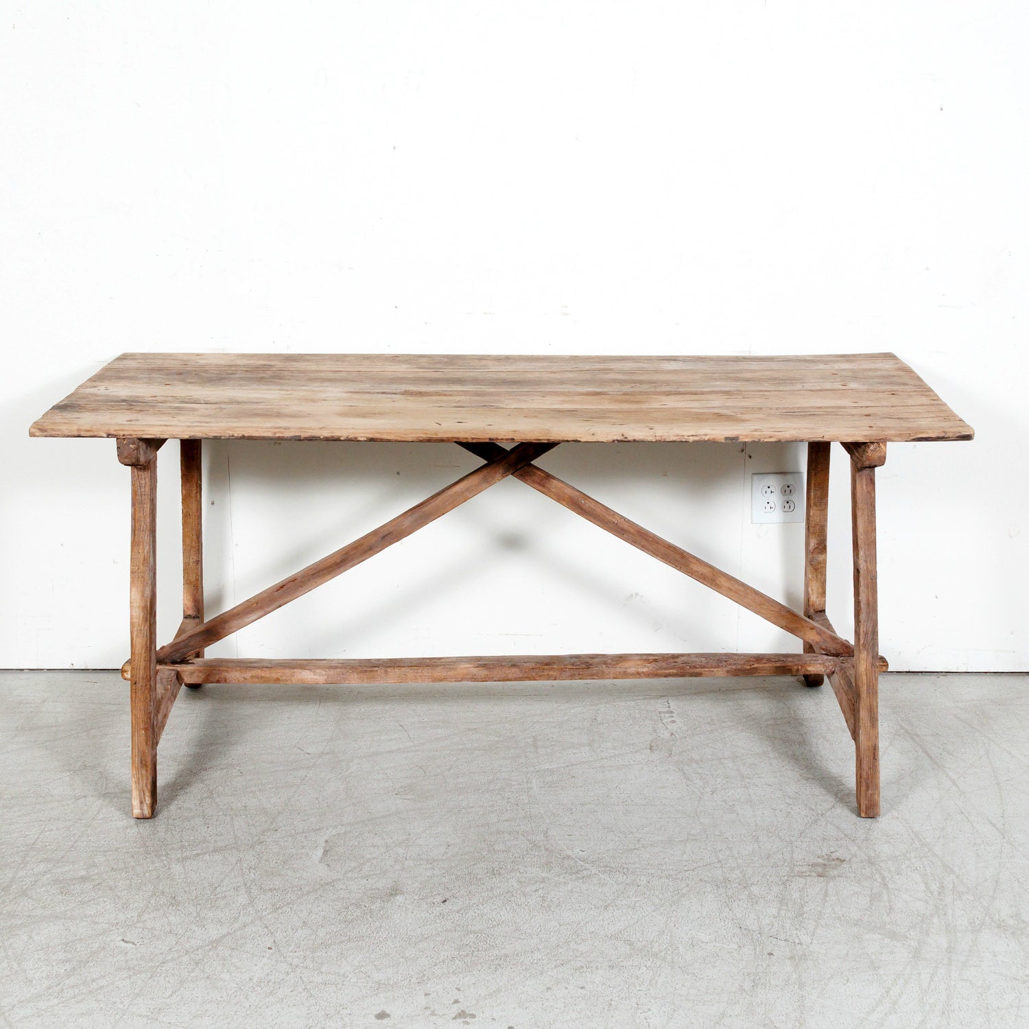 Early 19th Century Primitive Spanish Catalan Console or Trestle Dining Table