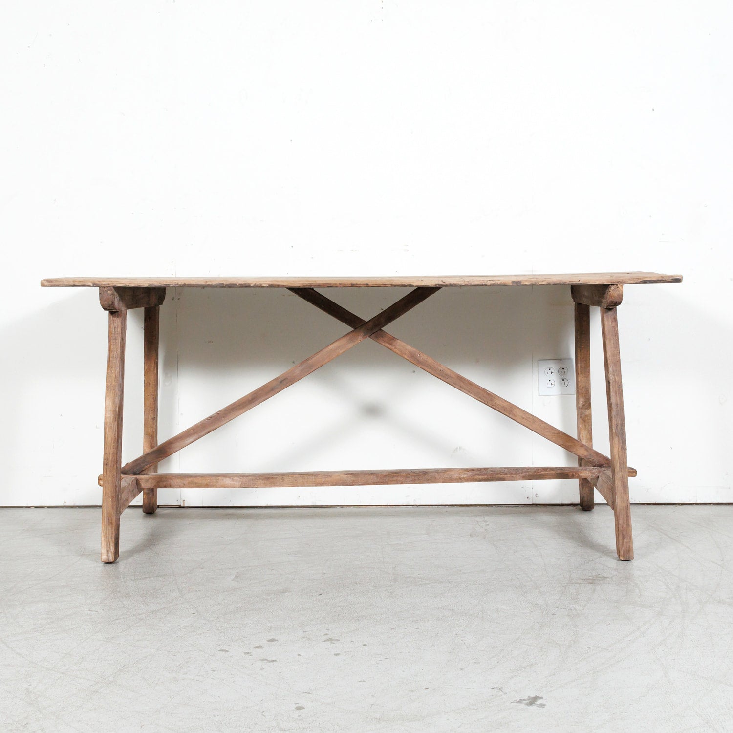 Early 19th Century Primitive Spanish Catalan Console or Trestle Dining Table