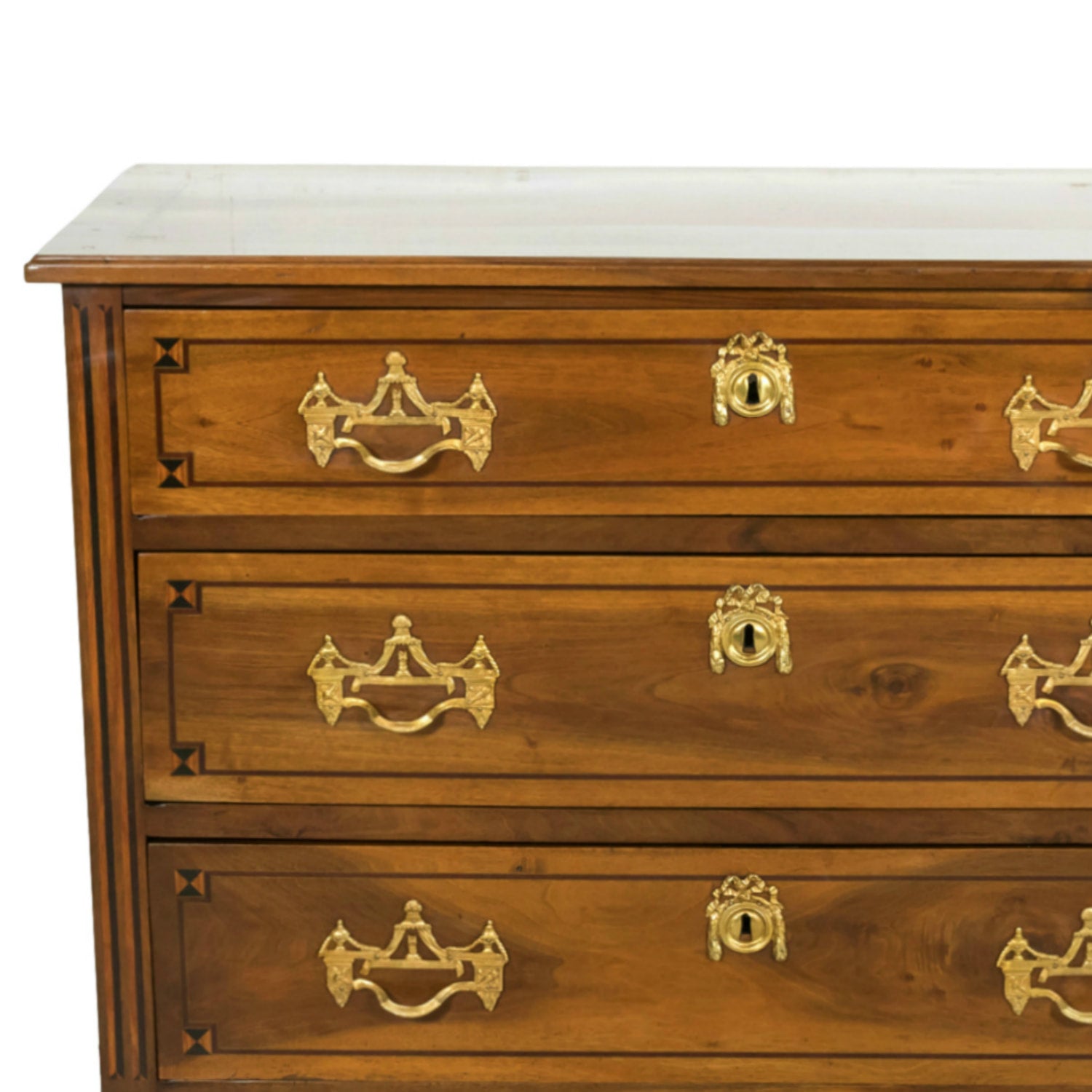 18th Century Period French Louis XVI Lyonnaise Walnut and Fruitwood Marquetry Commode