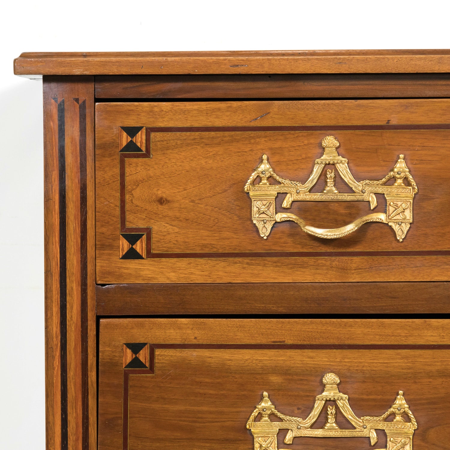 18th Century Period French Louis XVI Lyonnaise Walnut and Fruitwood Marquetry Commode