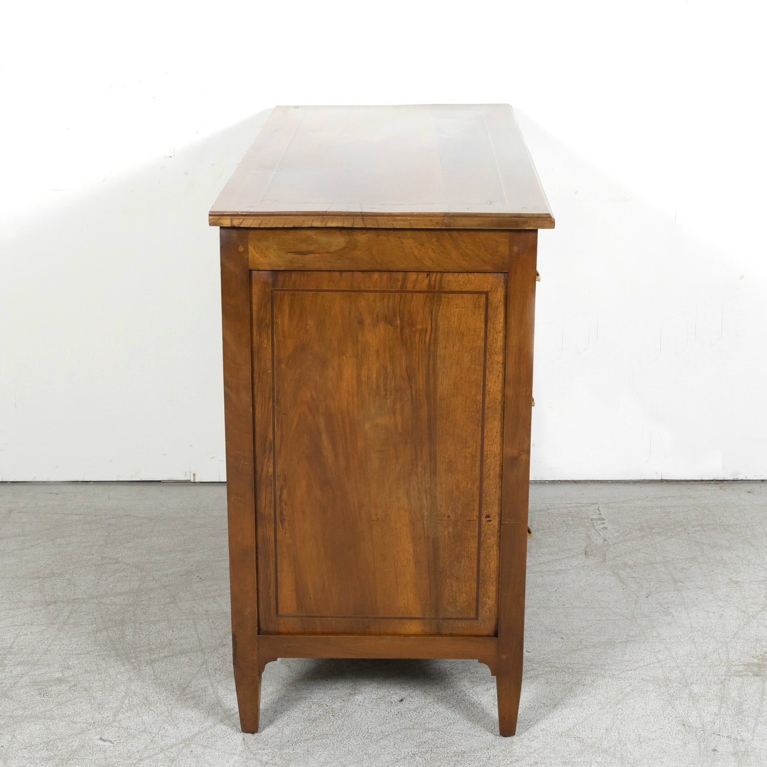 18th Century Period French Louis XVI Lyonnaise Walnut and Fruitwood Marquetry Commode