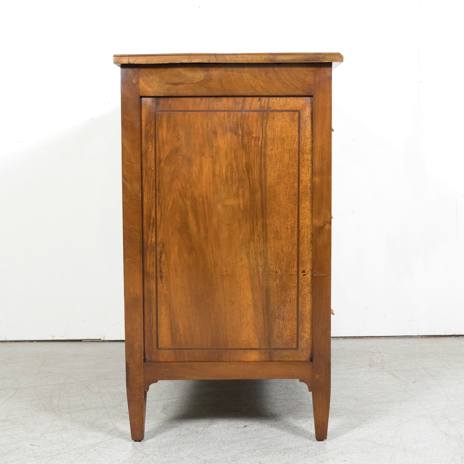 18th Century Period French Louis XVI Lyonnaise Walnut and Fruitwood Marquetry Commode