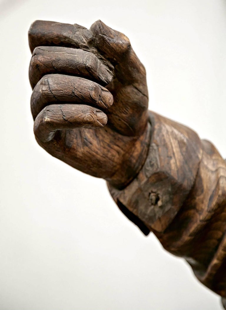 Rare 18th Century Life Size Carved Wood Statue of St. Joseph