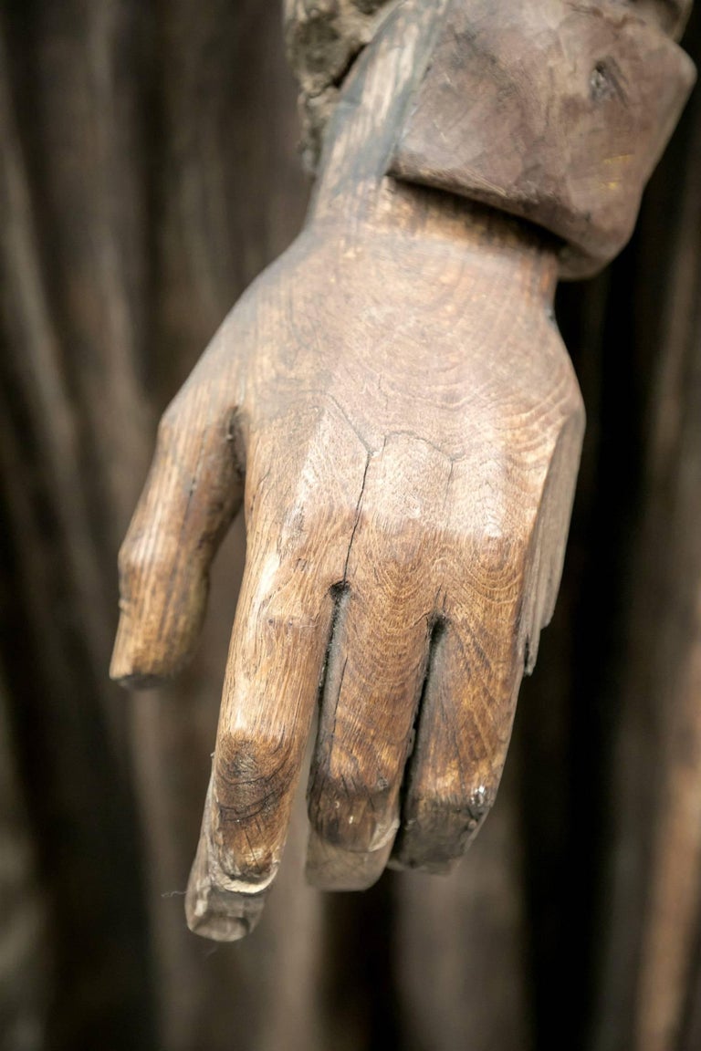 Rare 18th Century Life Size Carved Wood Statue of St. Joseph