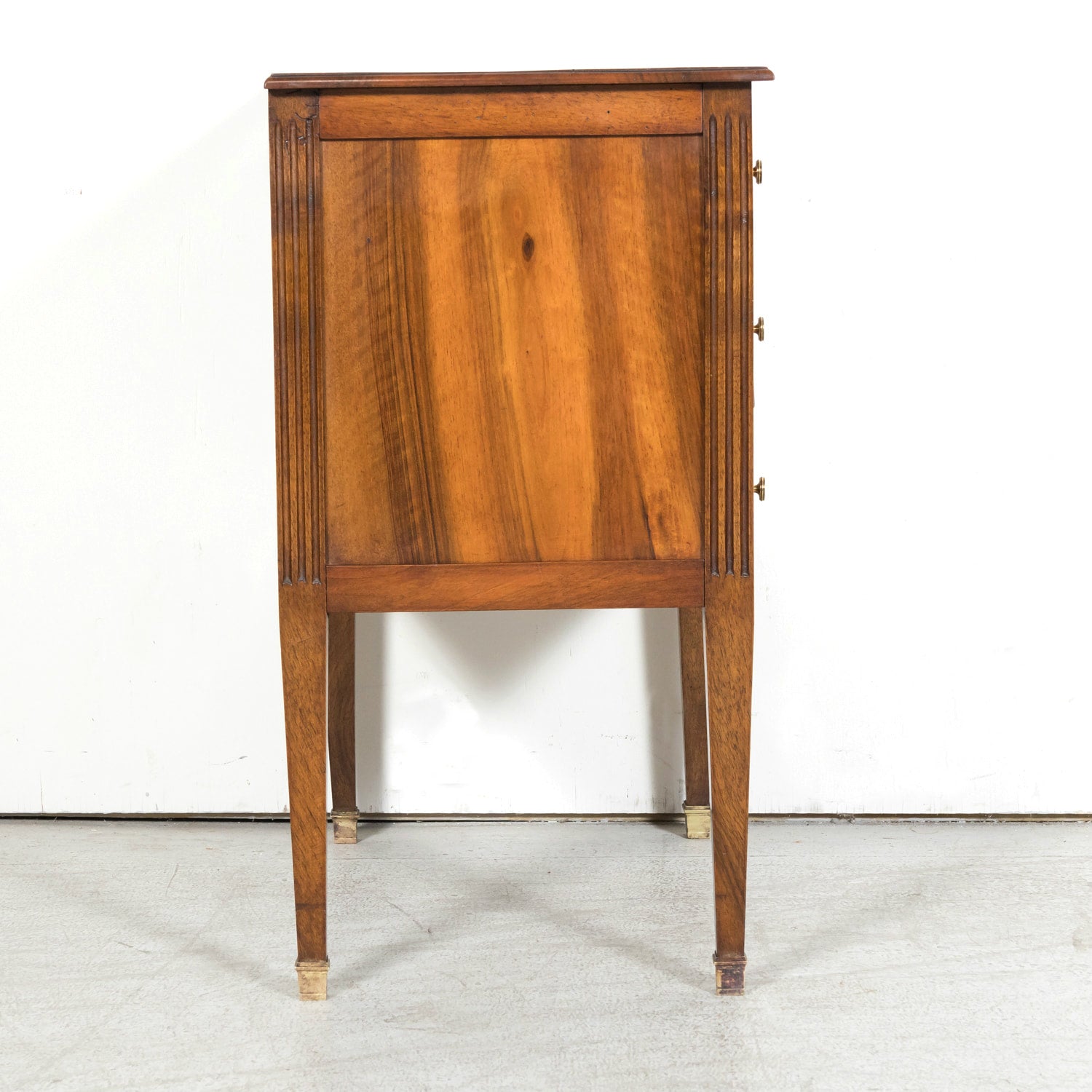 19th Century French Louis XVI Style Walnut and Burled Walnut Bookmatched Front Petite Commode