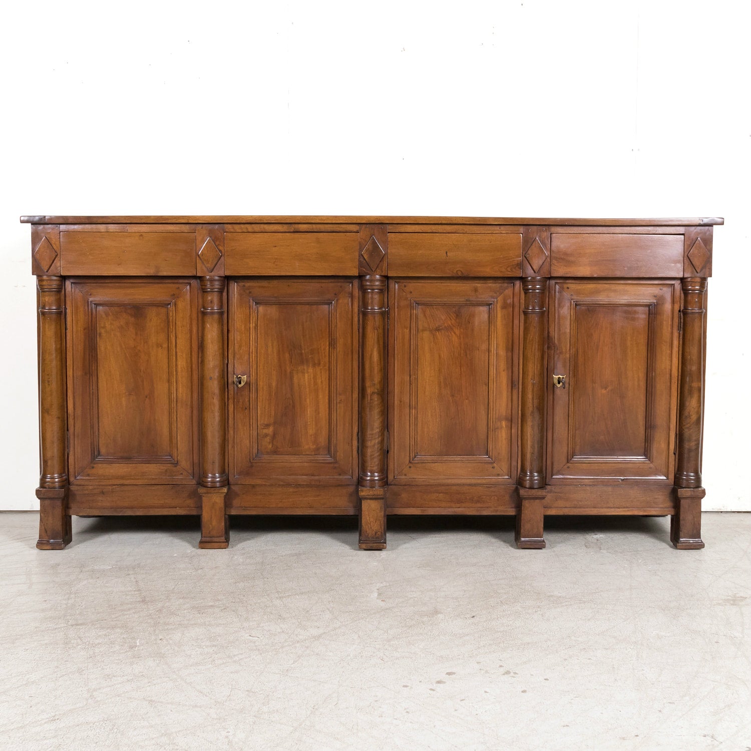 18th Century French Empire Period Solid Walnut Lyonnaise Enfilade Buffet