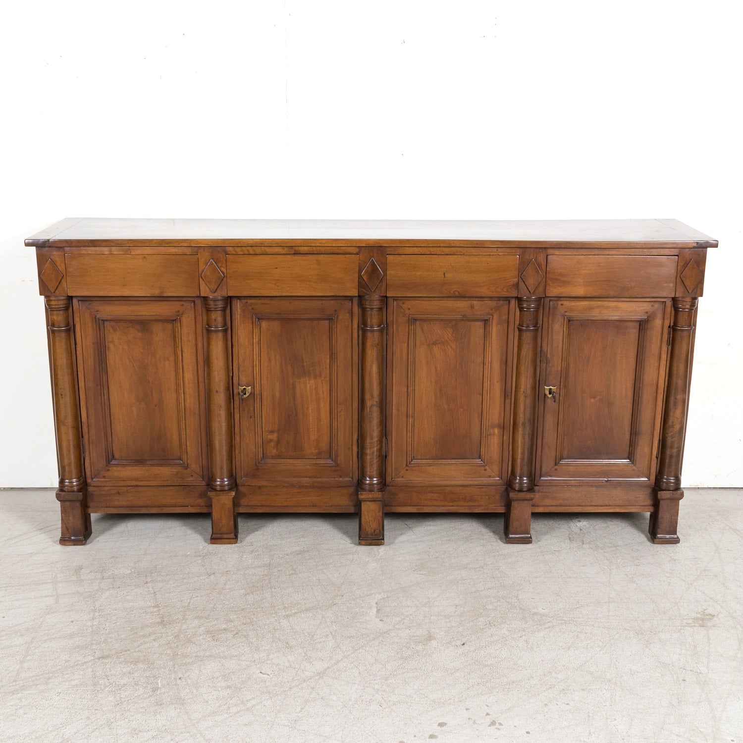 18th Century French Empire Period Solid Walnut Lyonnaise Enfilade Buffet