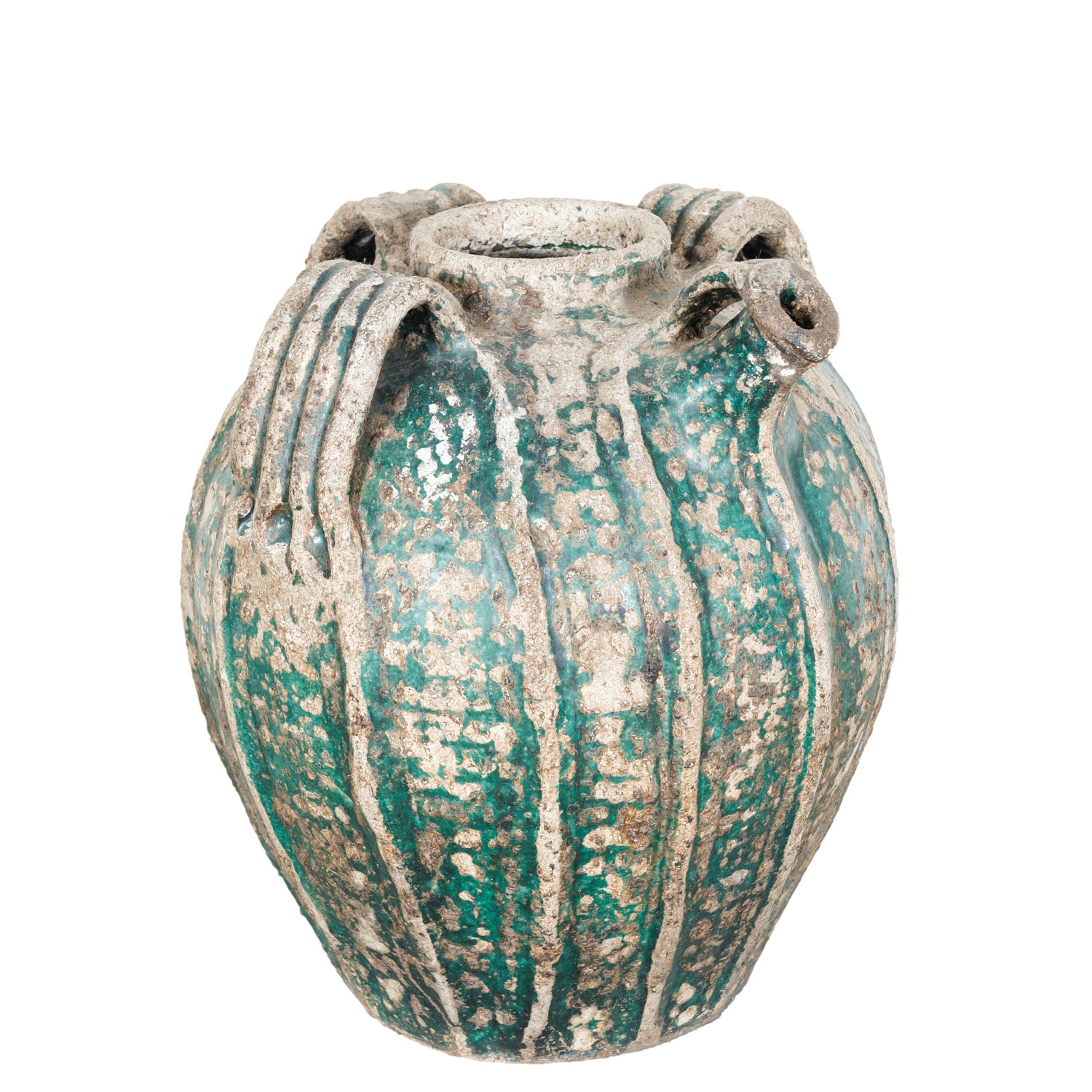 Rare 18th Century French Glazed Terracotta Cruche du Quercy or Walnut Oil Jug