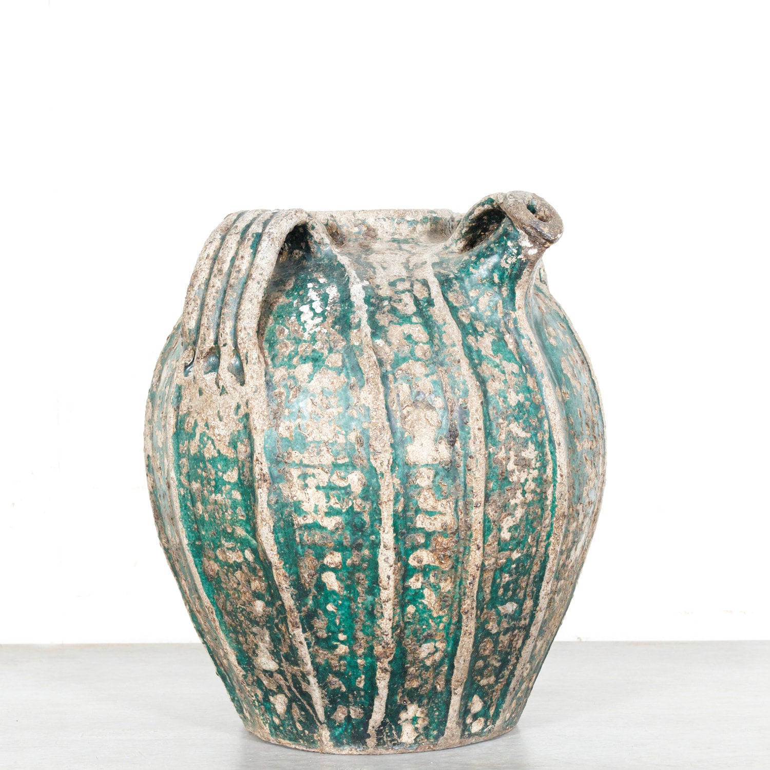 Rare 18th Century French Glazed Terracotta Cruche du Quercy or Walnut Oil Jug