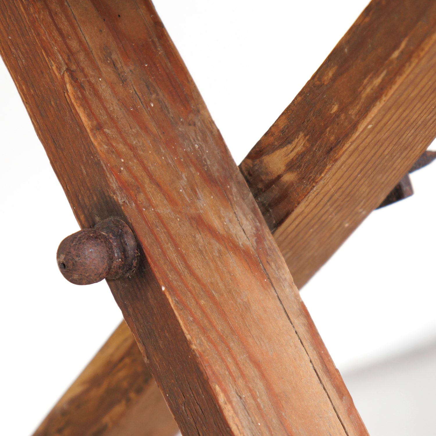 19th Century Rustic French Pine Campaign or Coach Folding Table