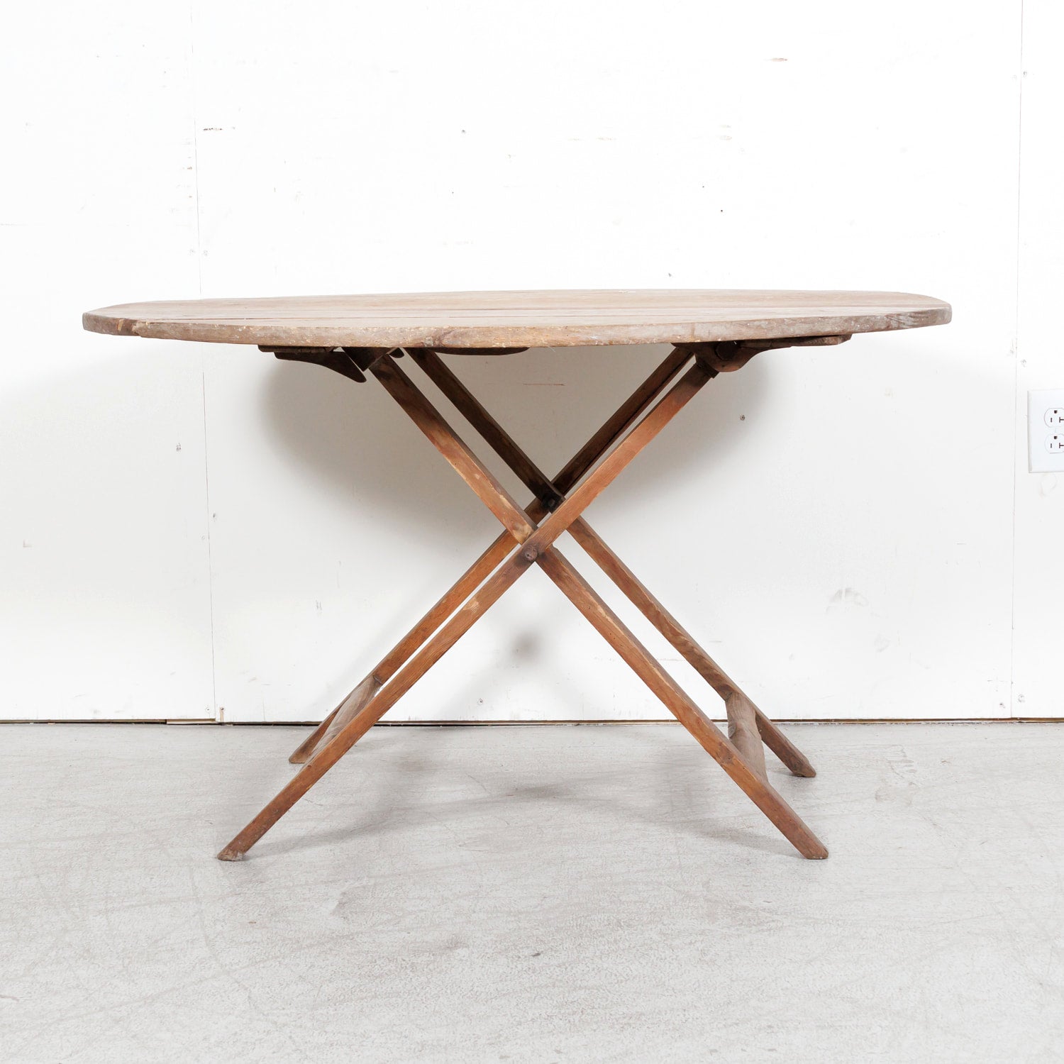 19th Century Rustic French Pine Campaign or Coach Folding Table