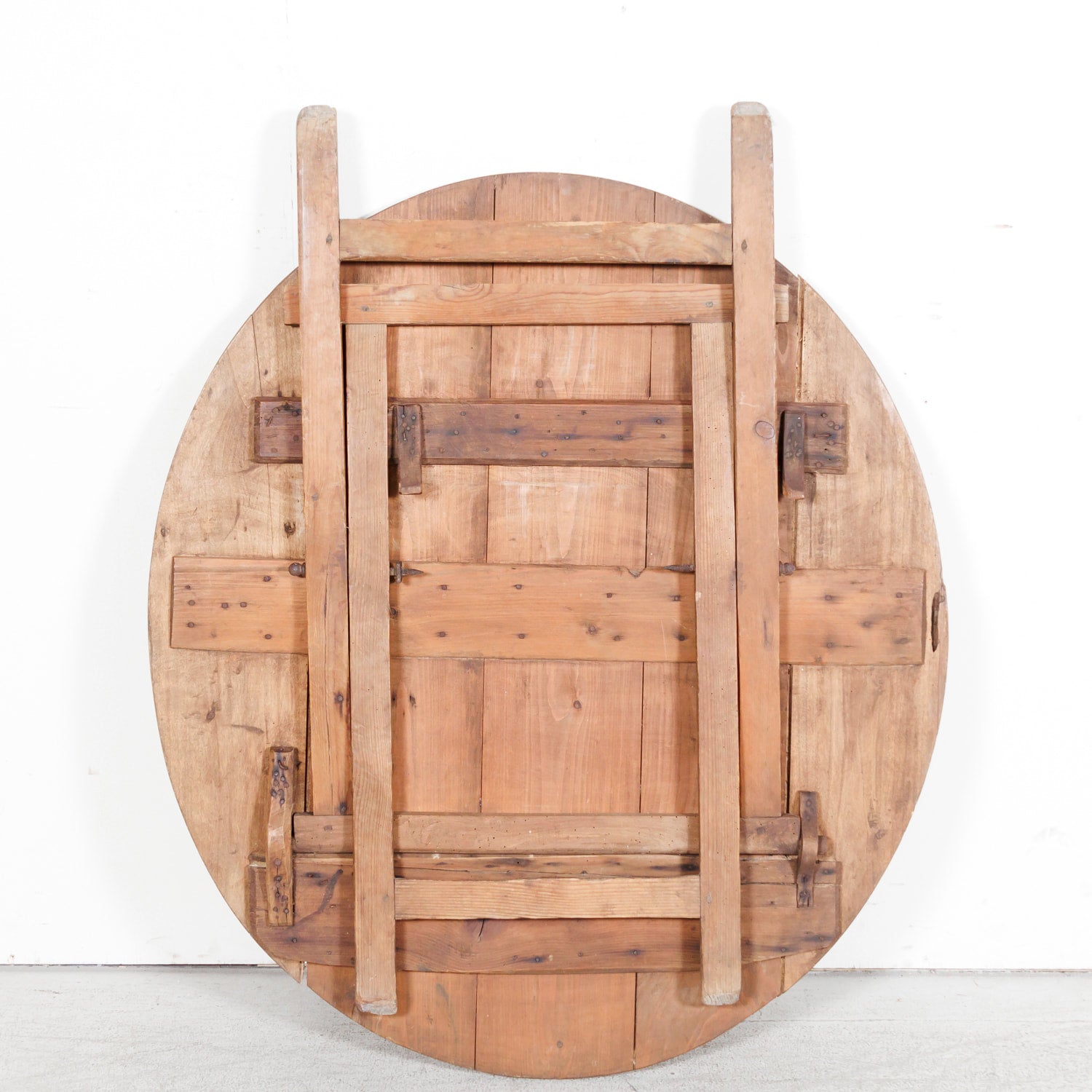 19th Century Rustic French Pine Campaign or Coach Folding Table