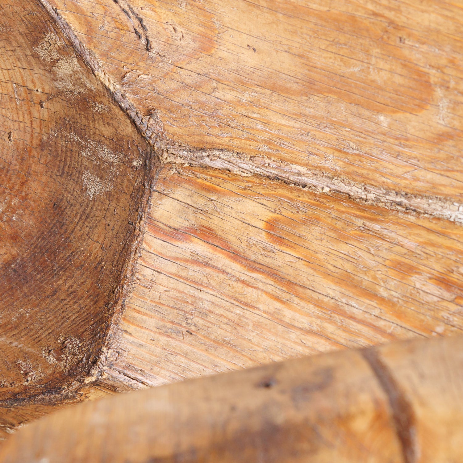 19th Century Rustic French Carved Wood Dough Bowl