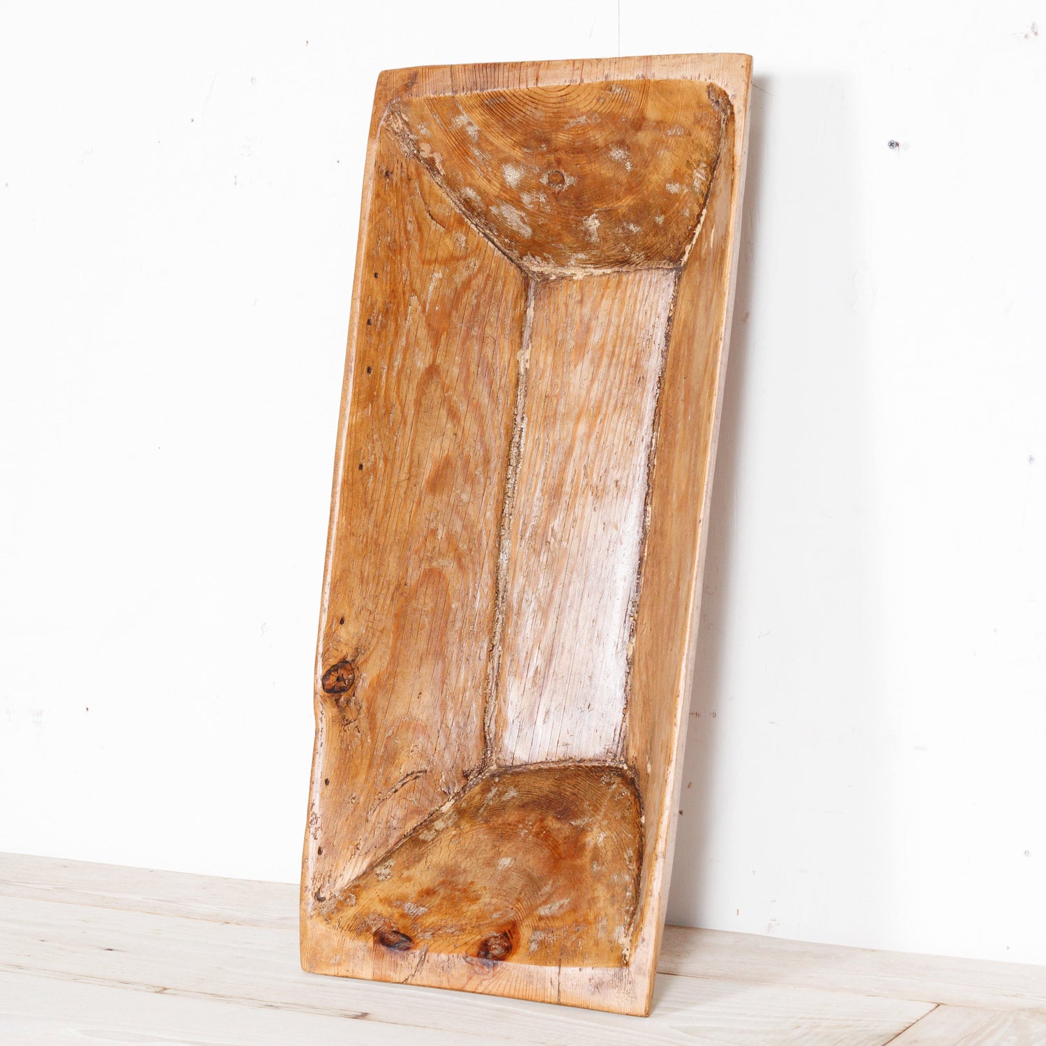 19th Century Rustic French Carved Wood Dough Bowl