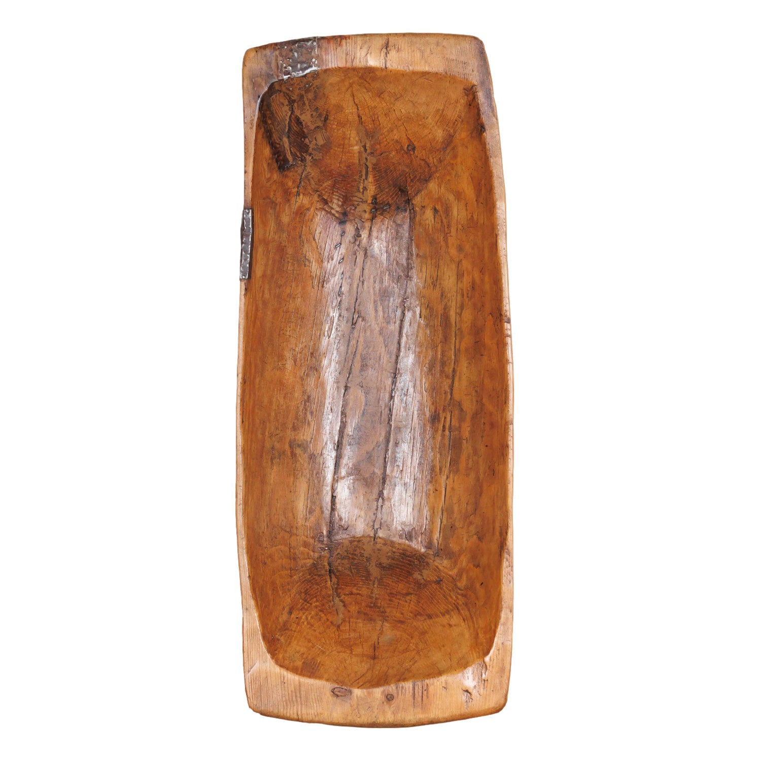 Large Rustic 19th Century French Carved Wood Dough Bowl