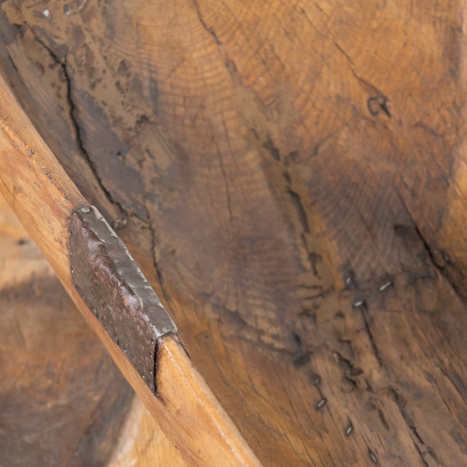 Large Rustic 19th Century French Carved Wood Dough Bowl