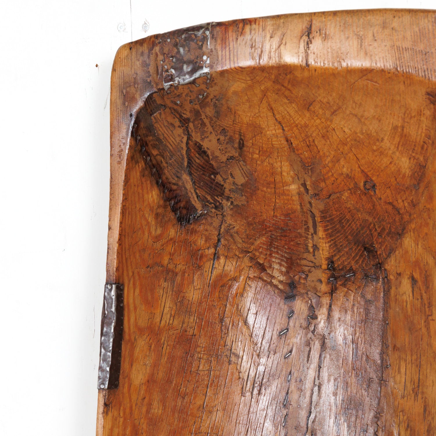 Large Rustic 19th Century French Carved Wood Dough Bowl