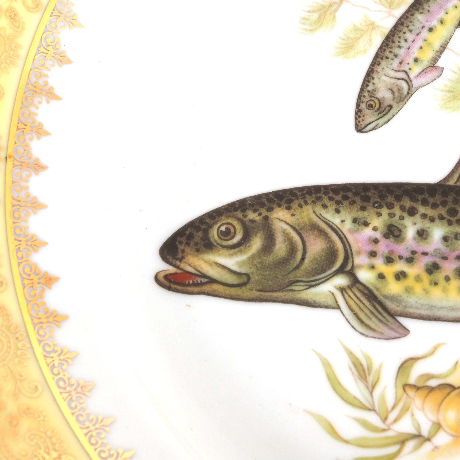 French Limoges Porcelain Fish Service by Chatelaud