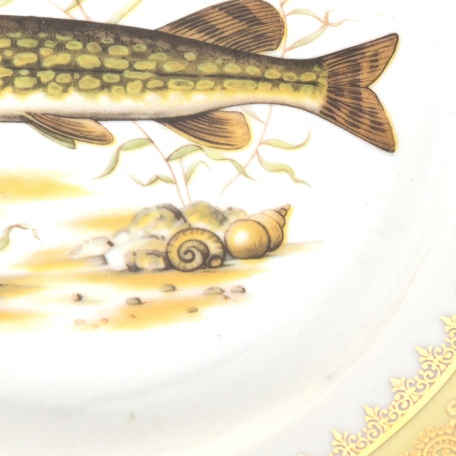 French Limoges Porcelain Fish Service by Chatelaud
