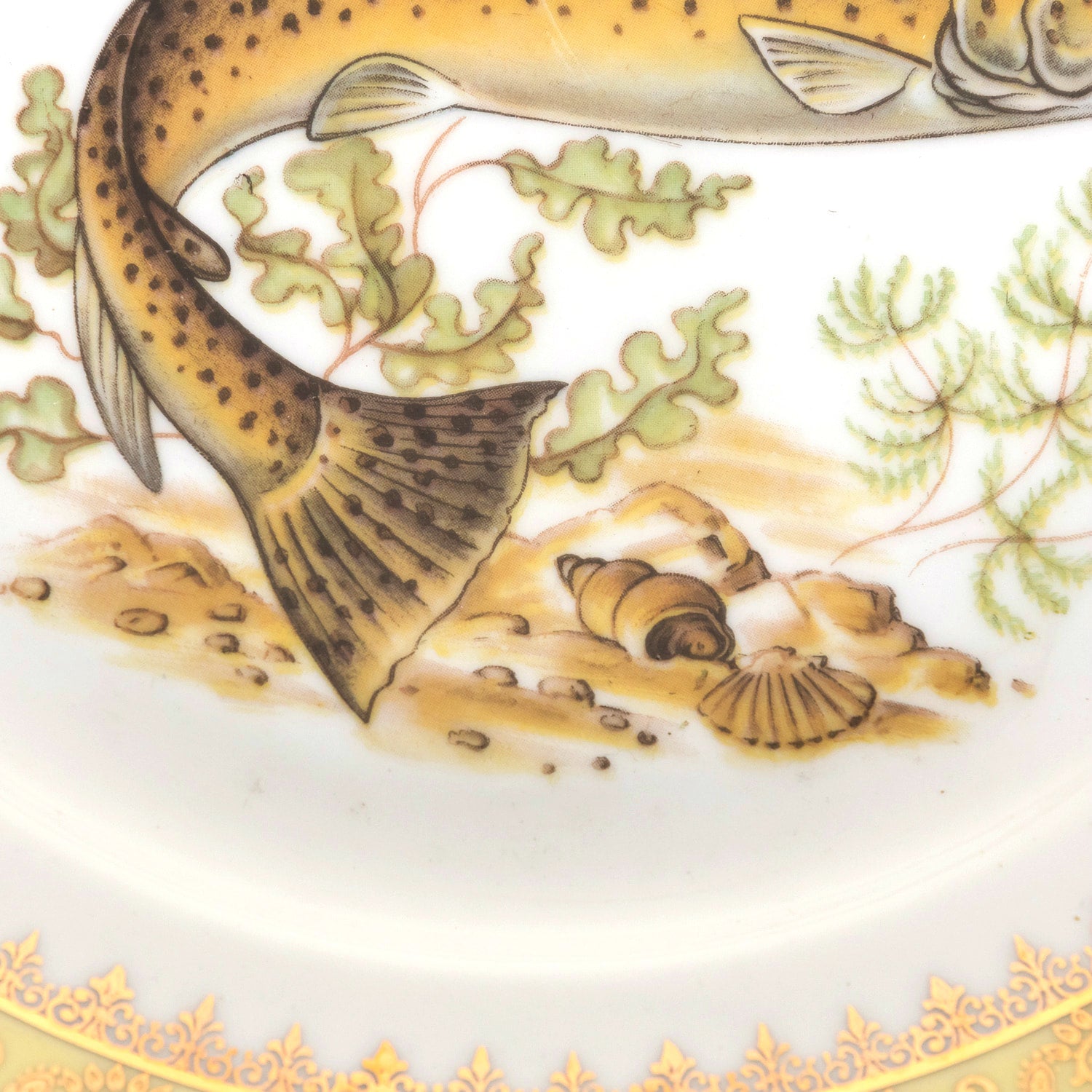 French Limoges Porcelain Fish Service by Chatelaud