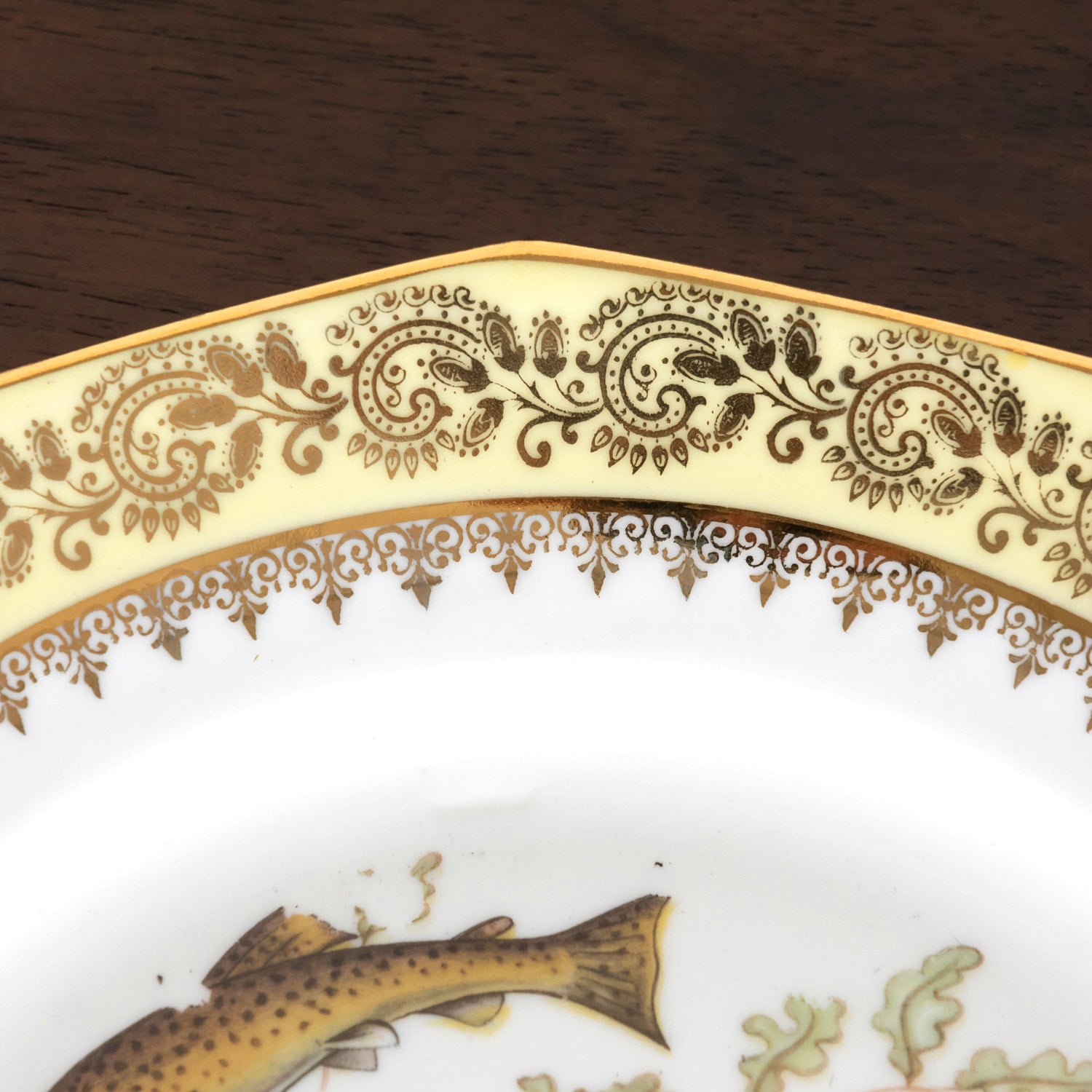 French Limoges Porcelain Fish Service by Chatelaud