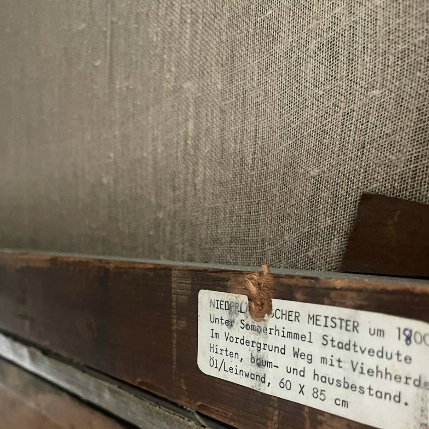 Early 19th Century Large Framed Scottish Landscape Vedute Oil on Canvas by Dutch Master