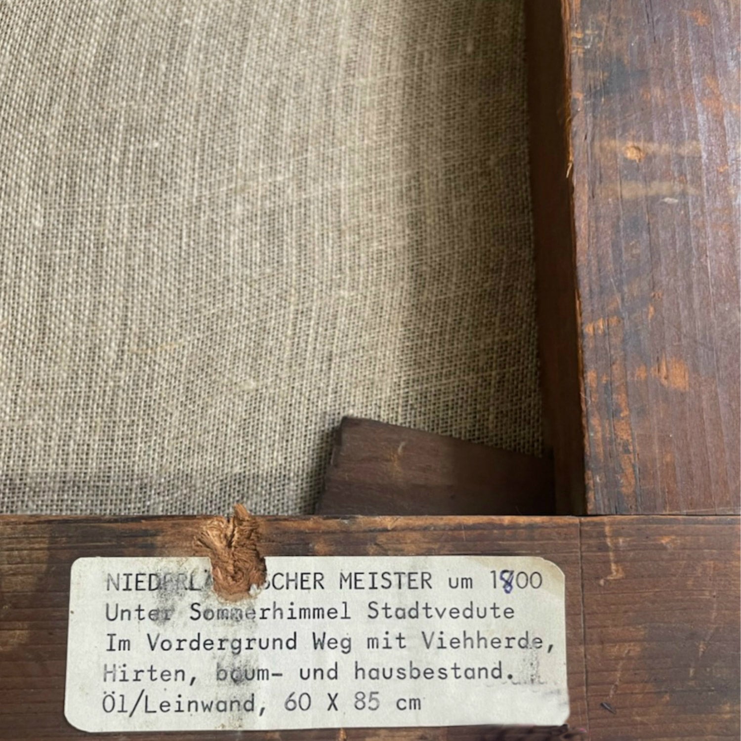 Early 19th Century Large Framed Scottish Landscape Vedute Oil on Canvas by Dutch Master