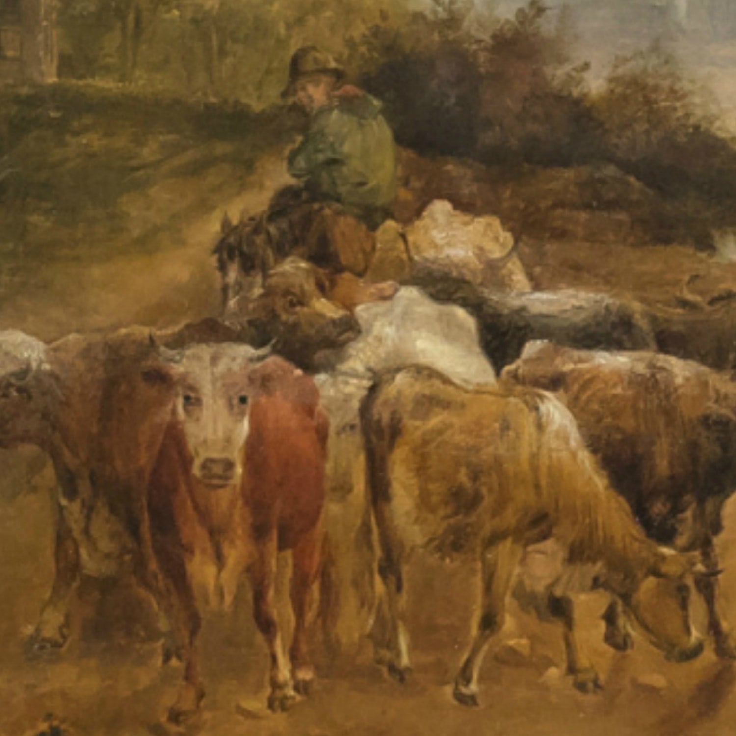 Early 19th Century Large Framed Scottish Landscape Vedute Oil on Canvas by Dutch Master