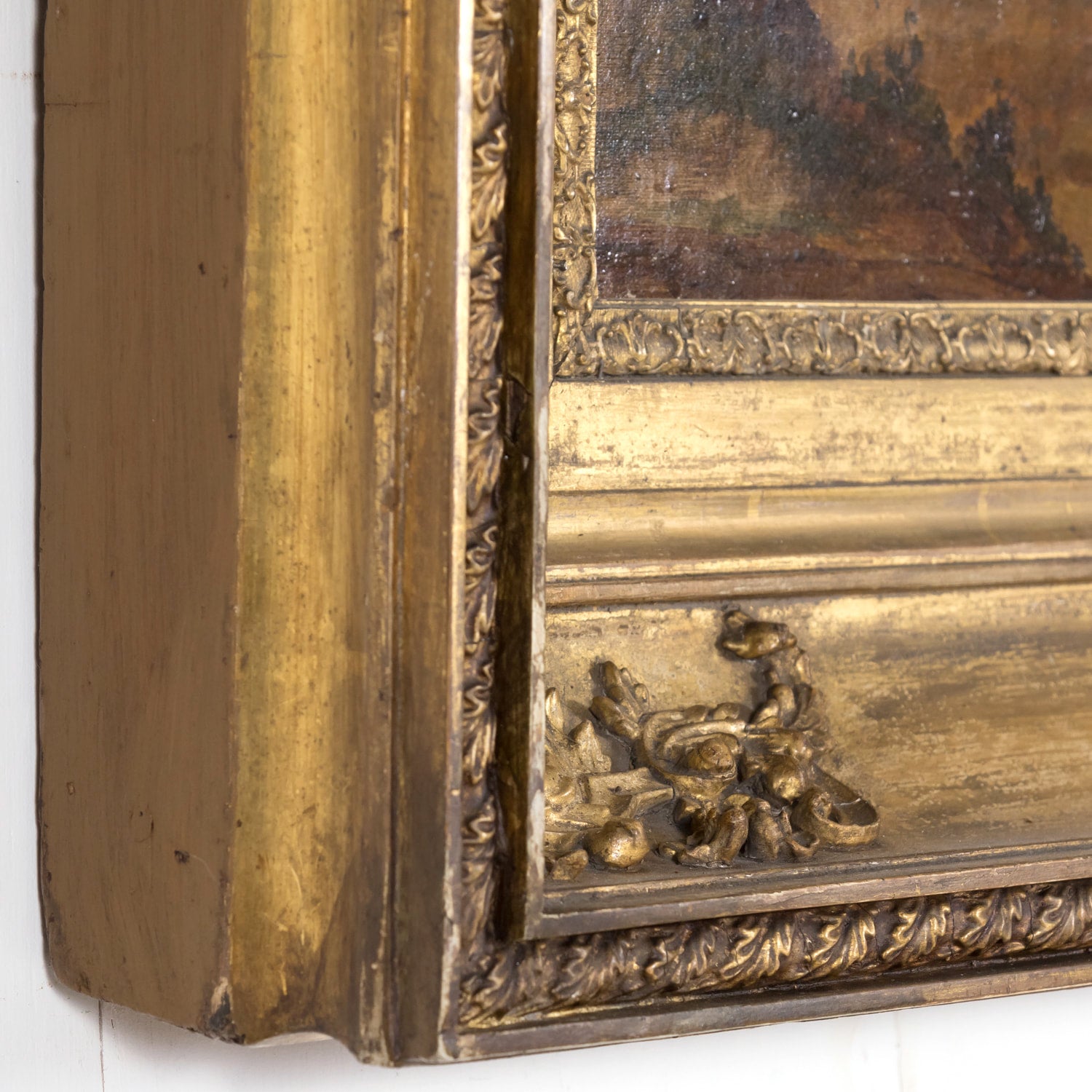 Early 19th Century Large Framed Scottish Landscape Vedute Oil on Canvas by Dutch Master