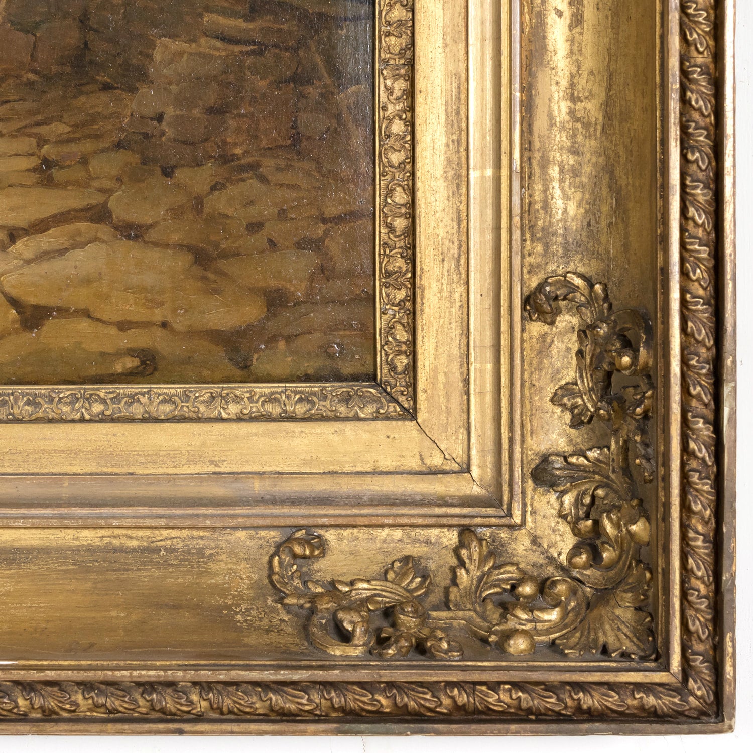 Early 19th Century Large Framed Scottish Landscape Vedute Oil on Canvas by Dutch Master