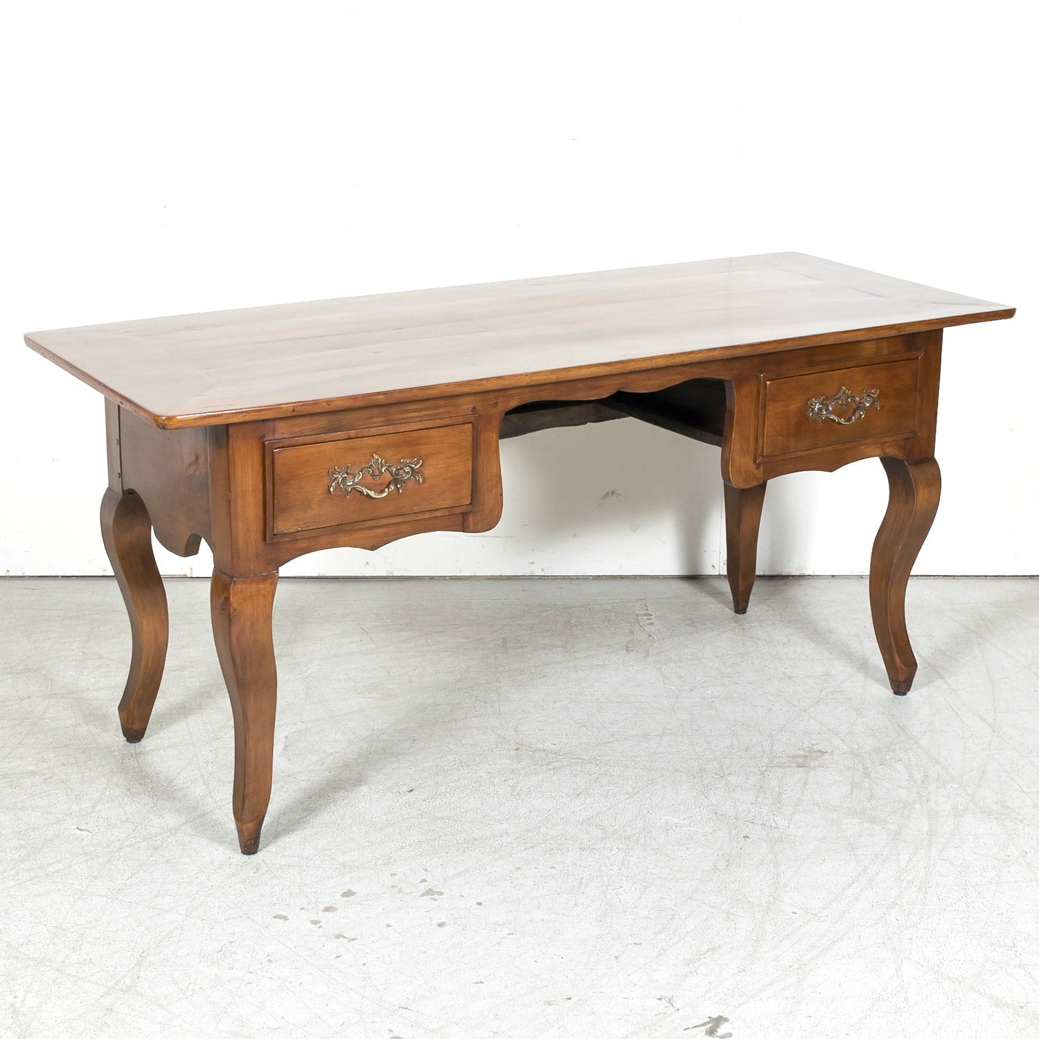 19th Century French Provincial Louis XV Style Cherry Bureau Plat or Writing Desk