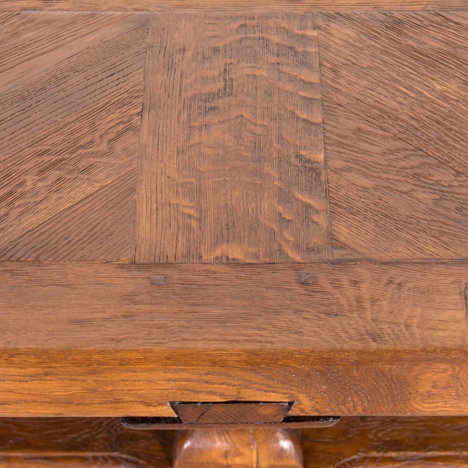 Large 20th Century French Oak Monastery Trestle Dining Table