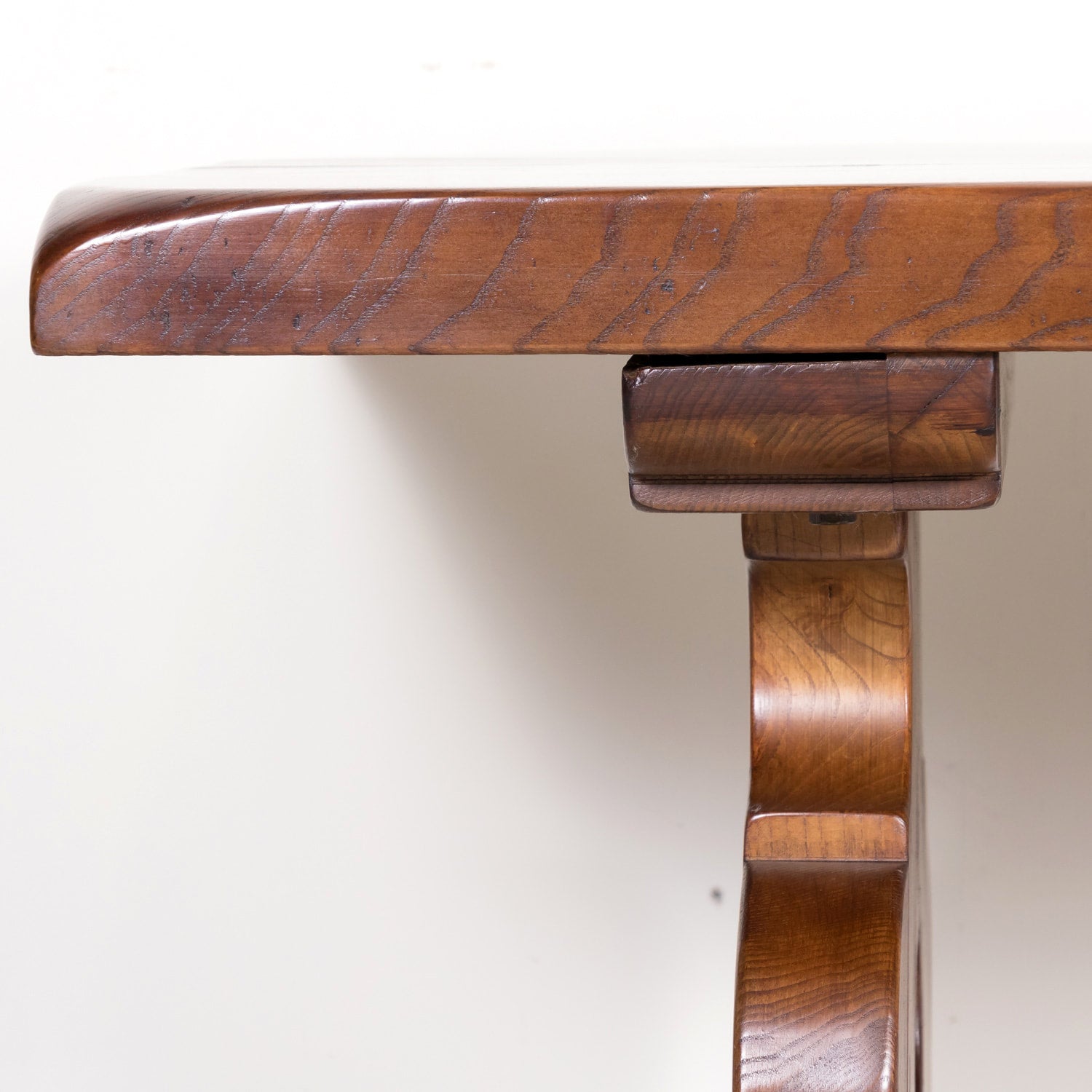 19th Century French Provincial Solid Chestnut Trestle Dining Table