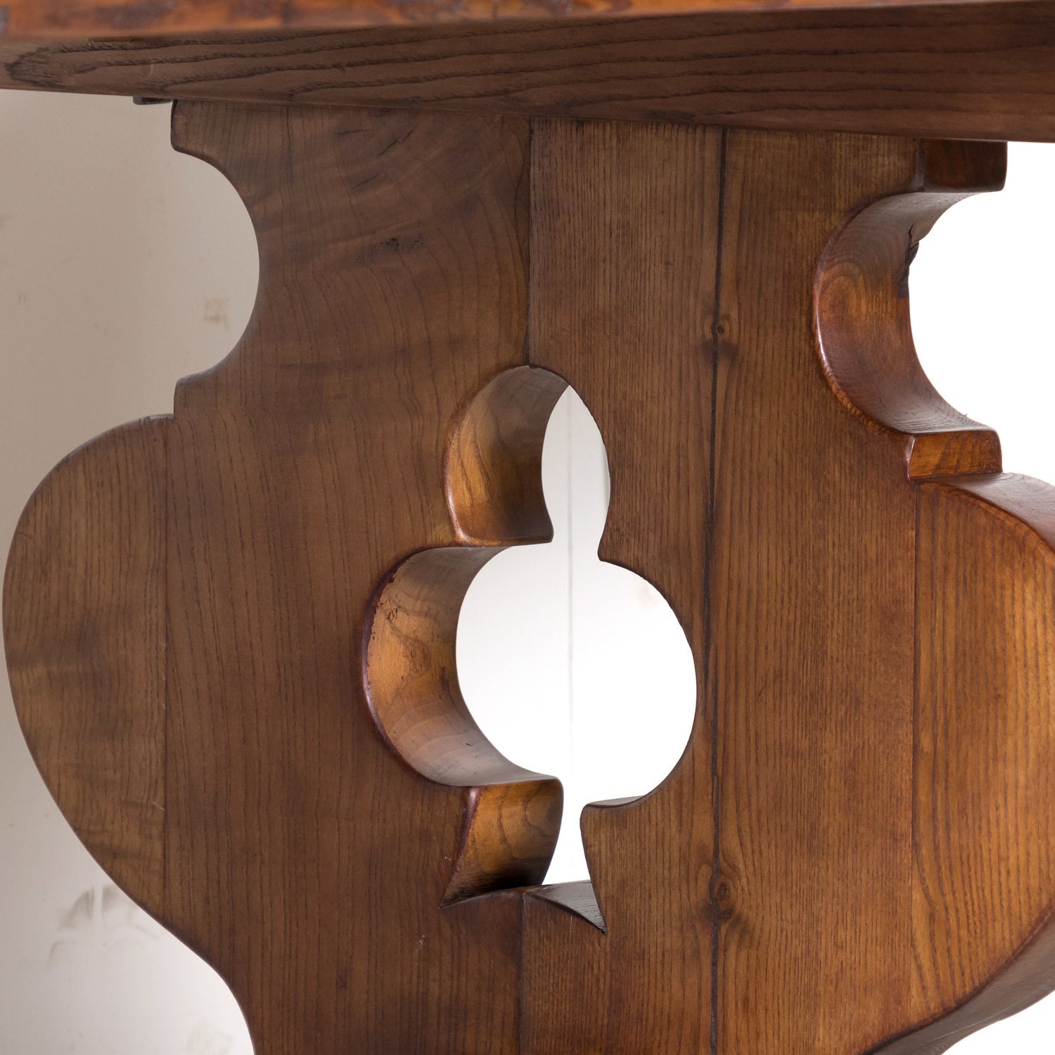 19th Century French Provincial Solid Chestnut Trestle Dining Table