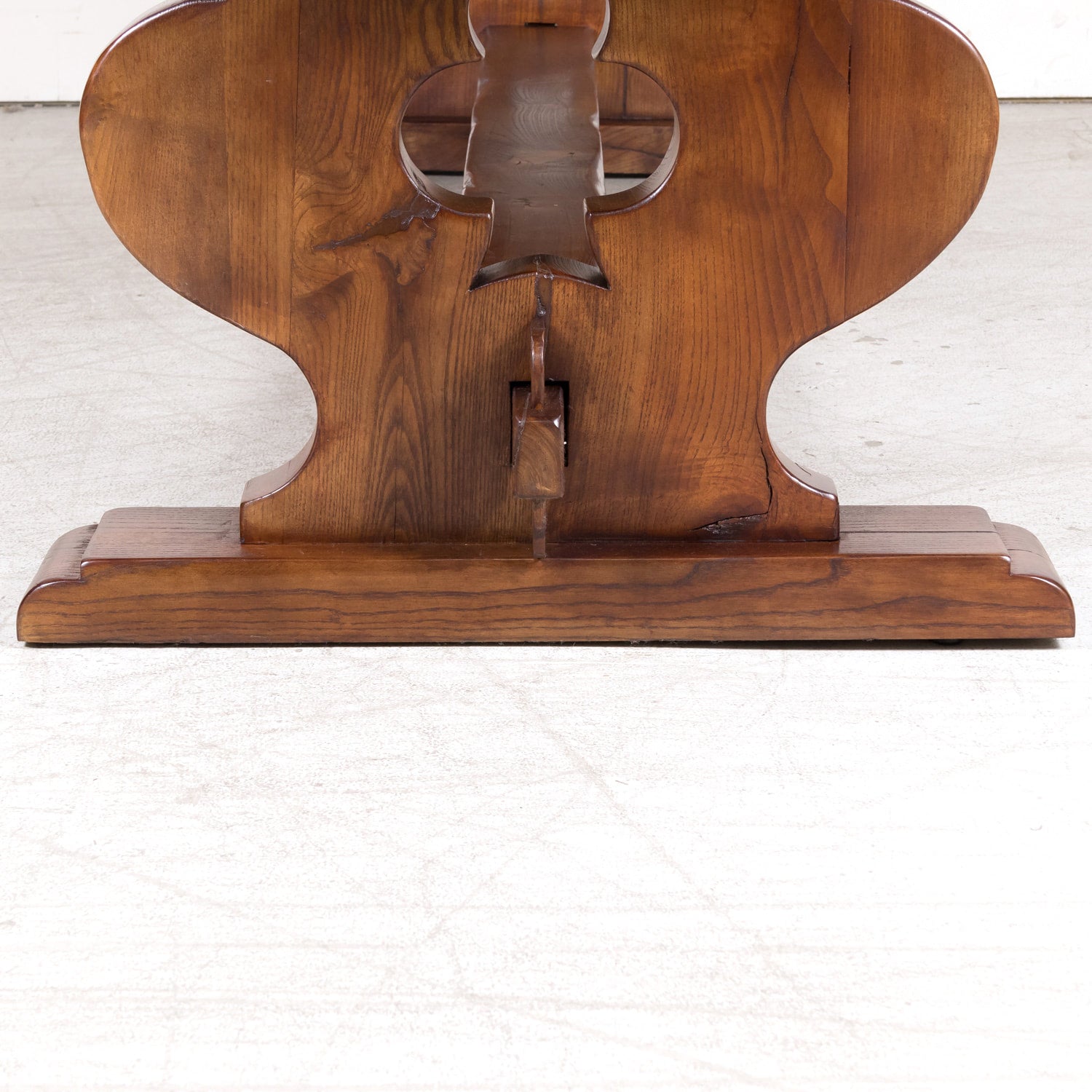 19th Century French Provincial Solid Chestnut Trestle Dining Table