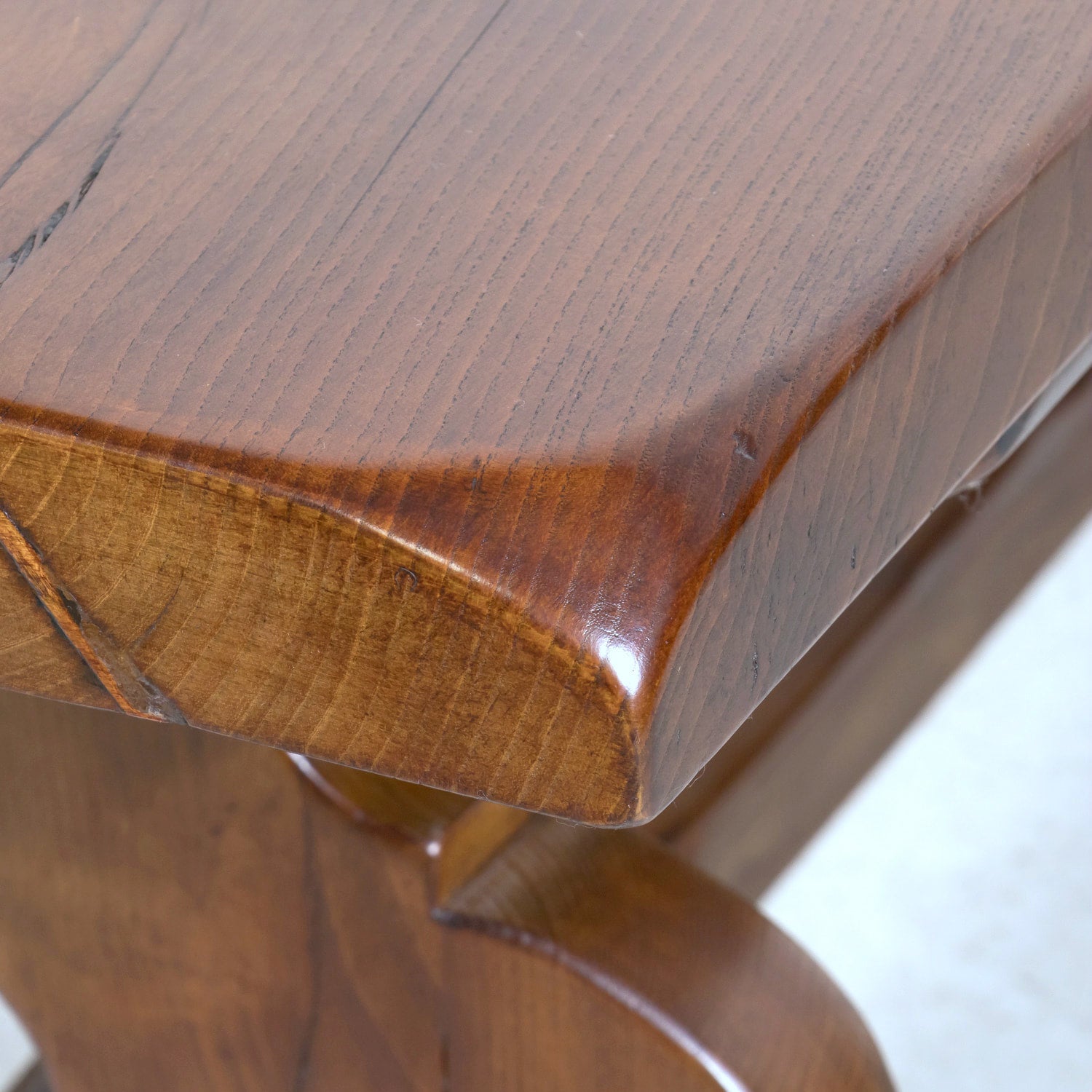 19th Century French Provincial Solid Chestnut Trestle Dining Table