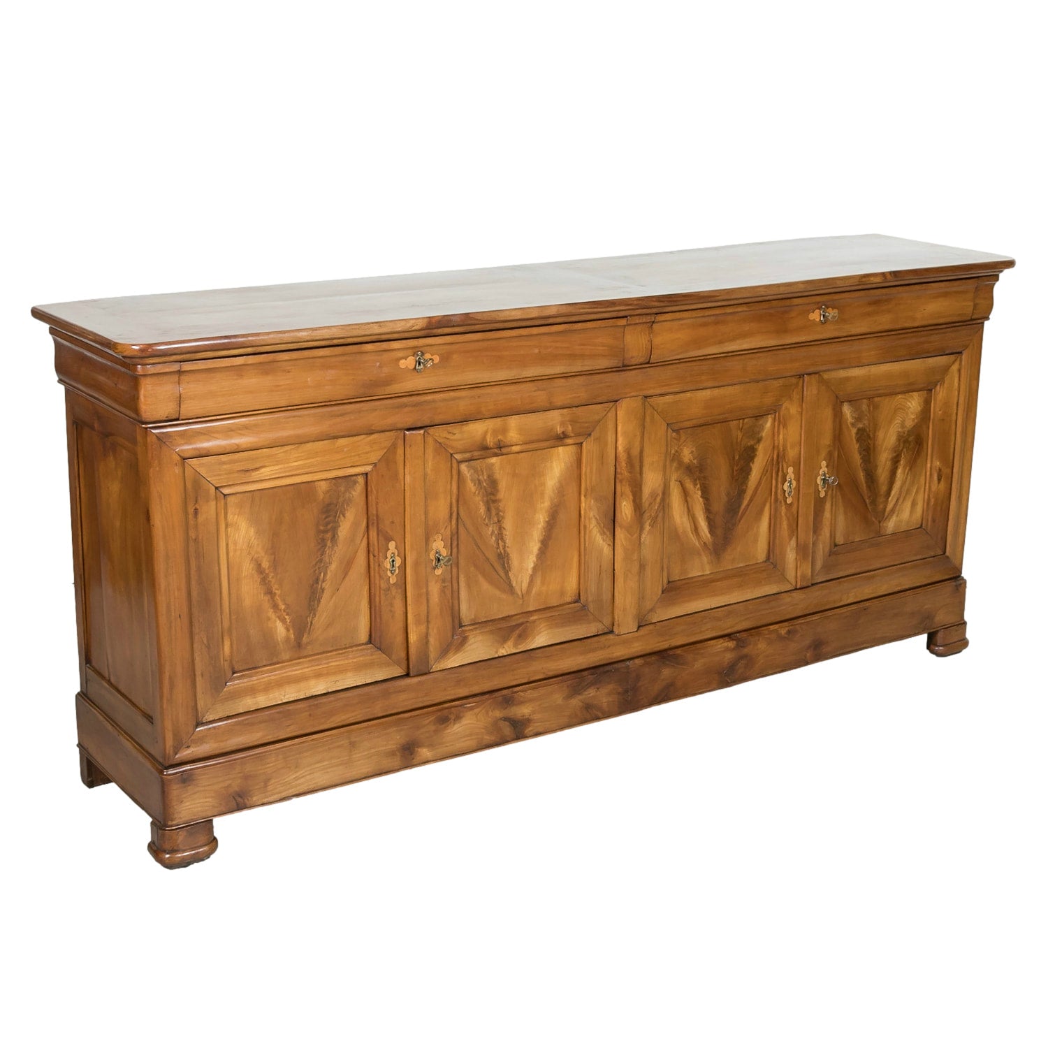 Impressive 19th Century French Louis Philippe Period Four-Door Cherry Wood Enfilade Buffet