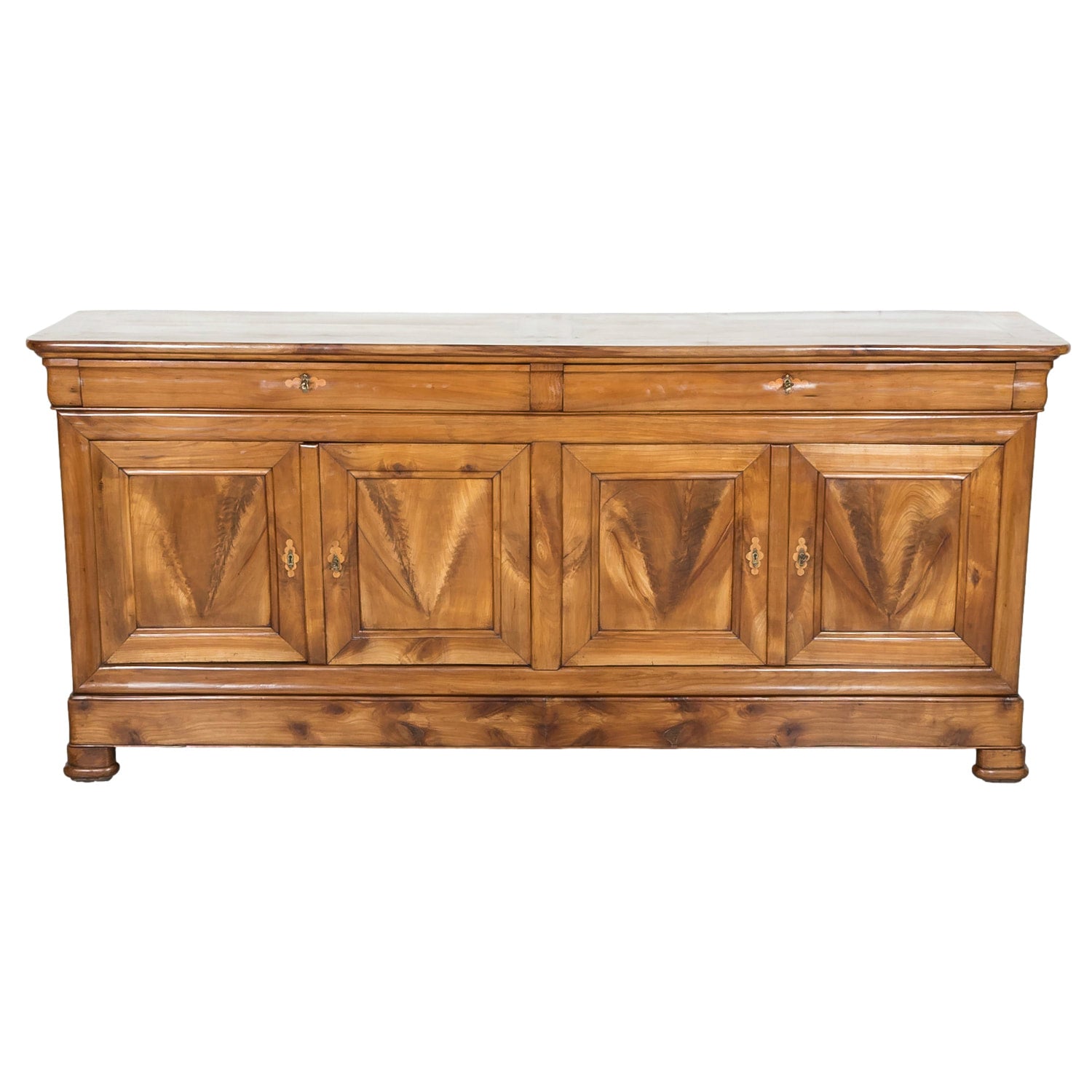 Impressive 19th Century French Louis Philippe Period Four-Door Cherry Wood Enfilade Buffet