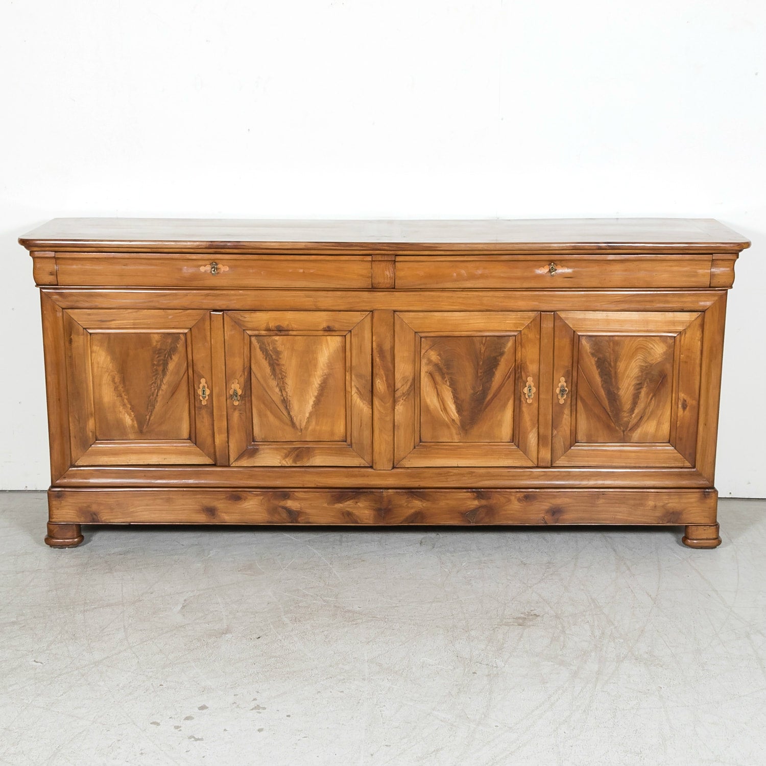 Impressive 19th Century French Louis Philippe Period Four-Door Cherry Wood Enfilade Buffet